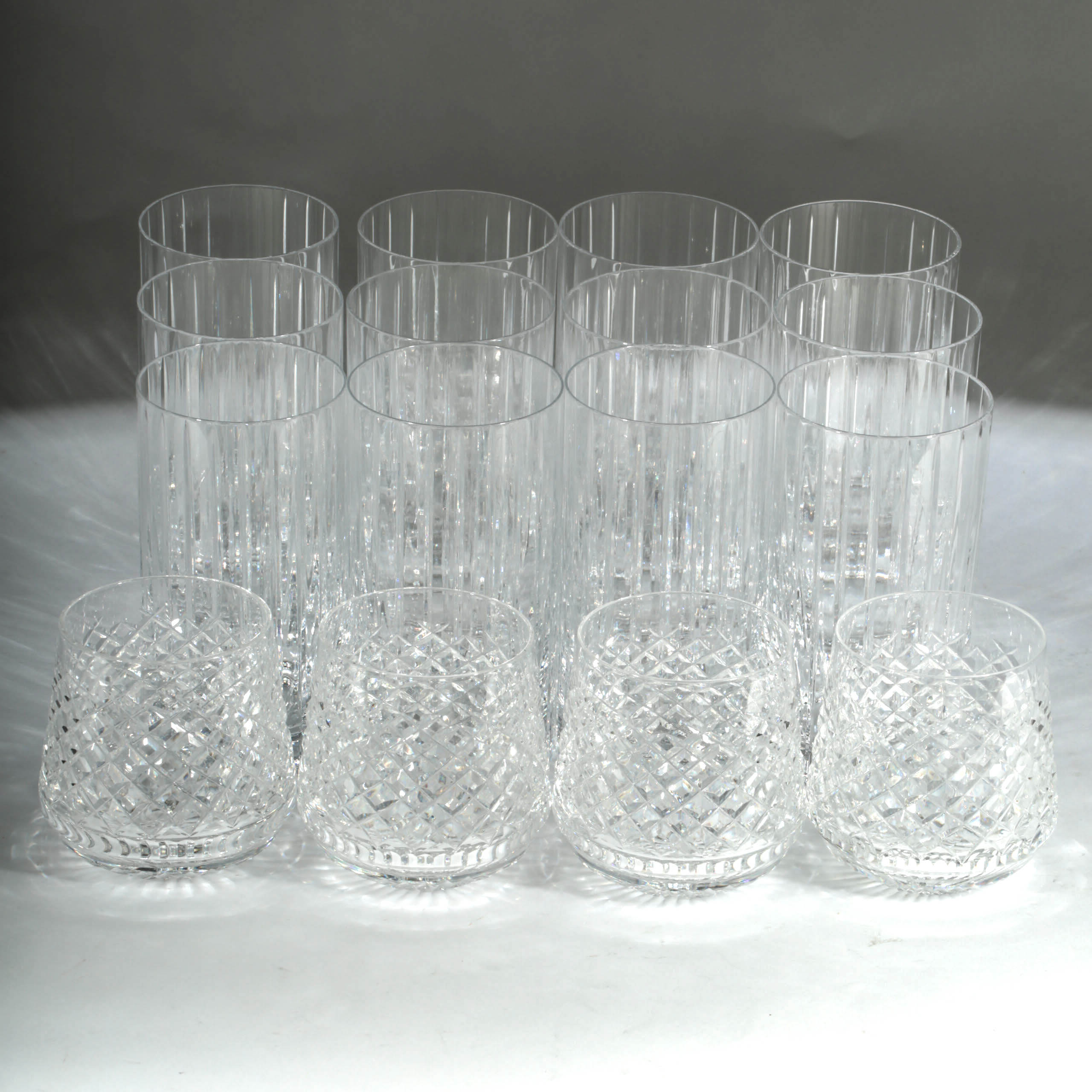Waterford Crystal "Alana" Roly Poly Glasses with Highball Glasses