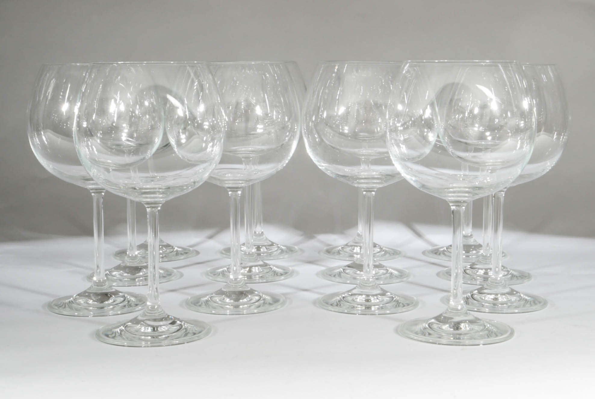 Set of Clear Balloon Wine Glasses