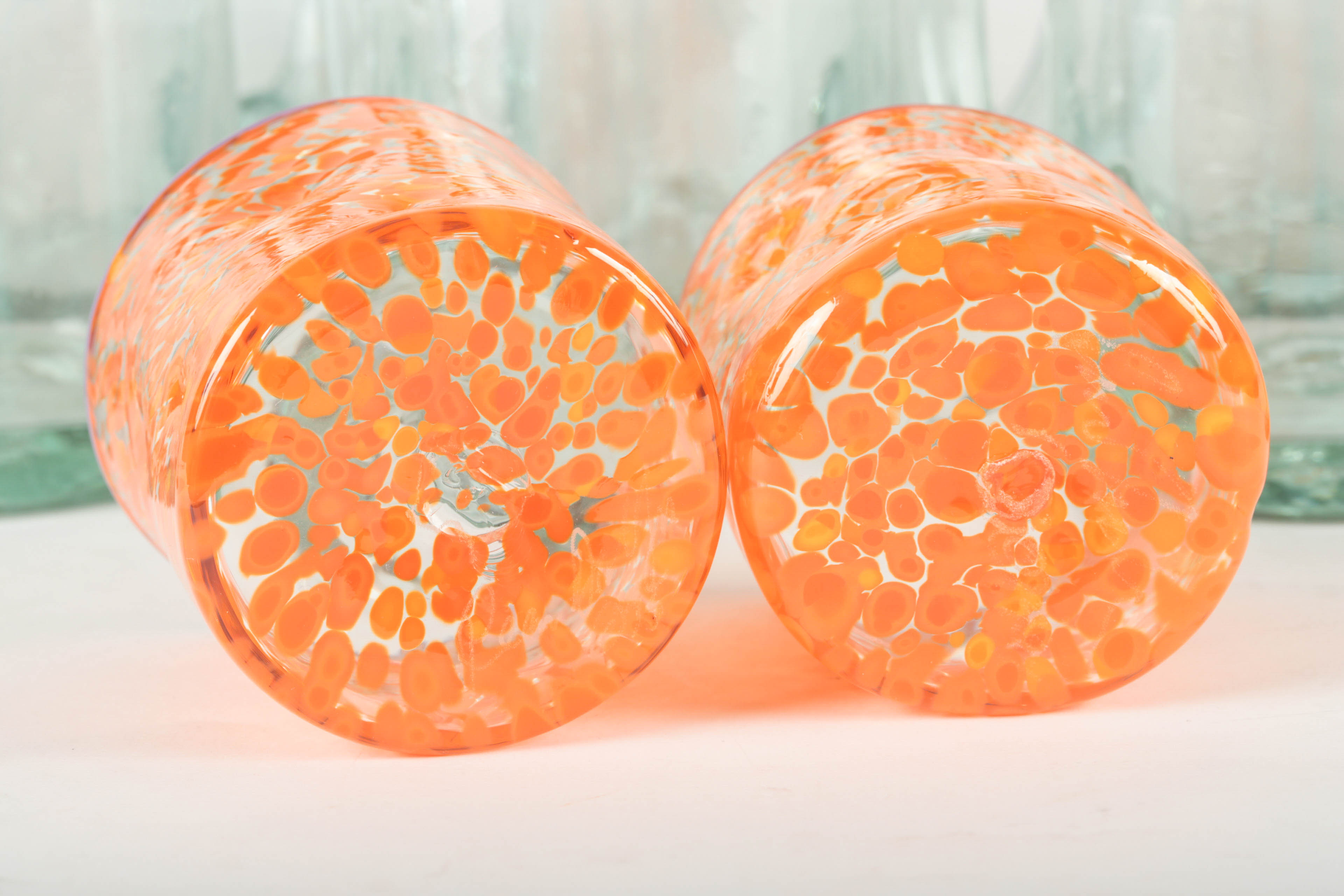 Set of Hand-Blown Glass Mugs and Cups