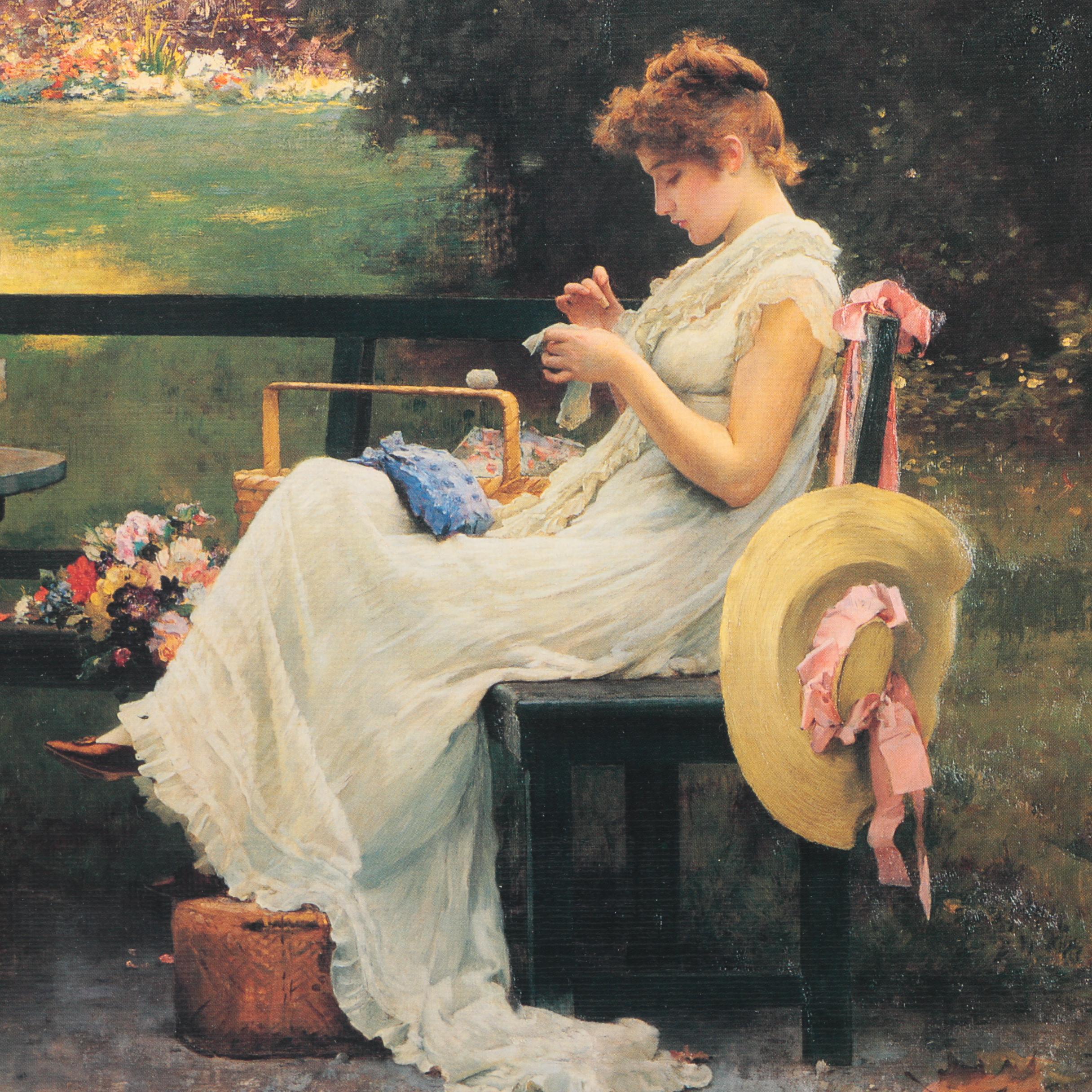 After Marcus Stone "In Love" and Alexandre Debrus Offset Lithographs on Paper