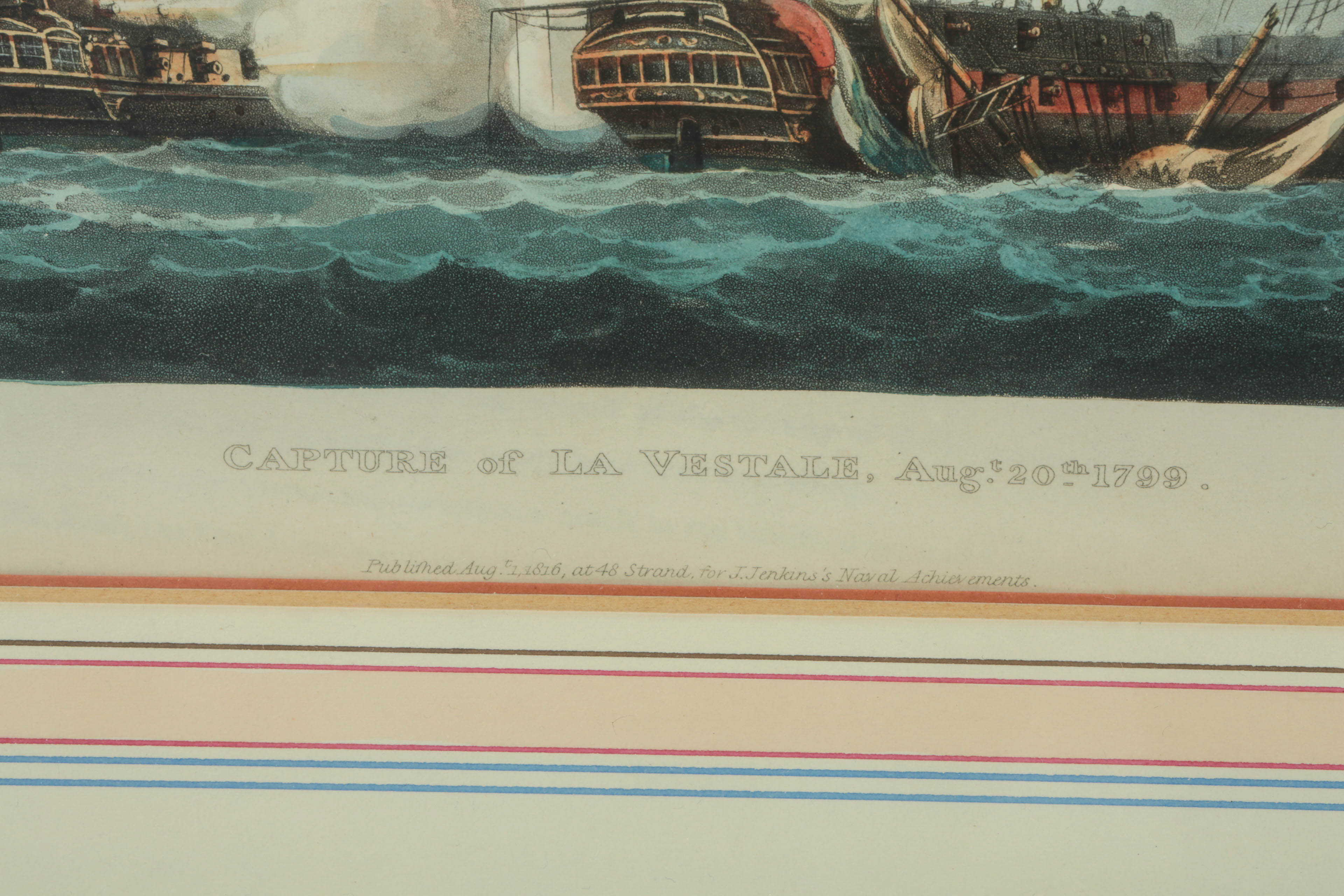 Antique Aquatint Print after Thomas Whitcombe's "Capture of La Vestale"