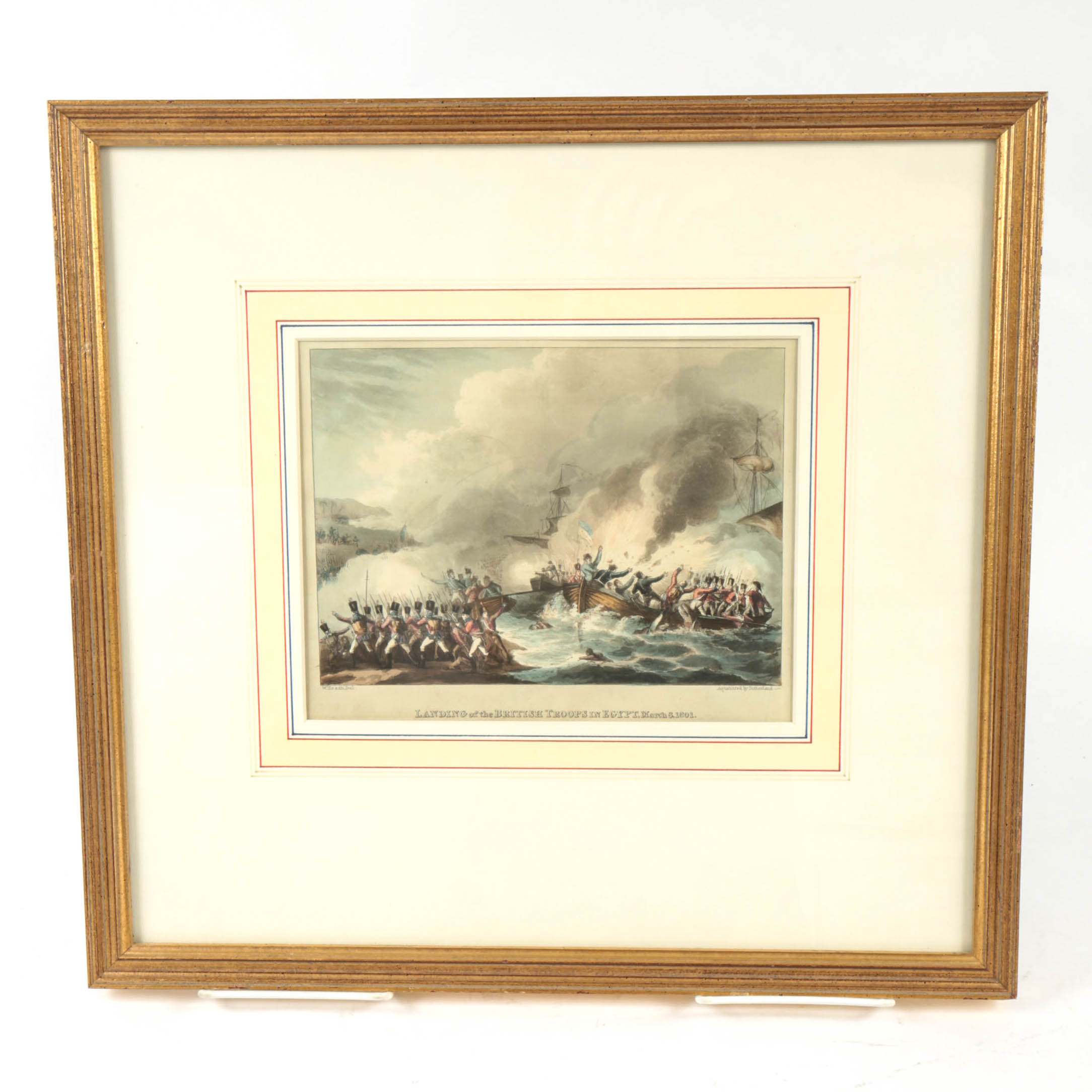 Aquatint Print "Landing of British Troops in Egypt"