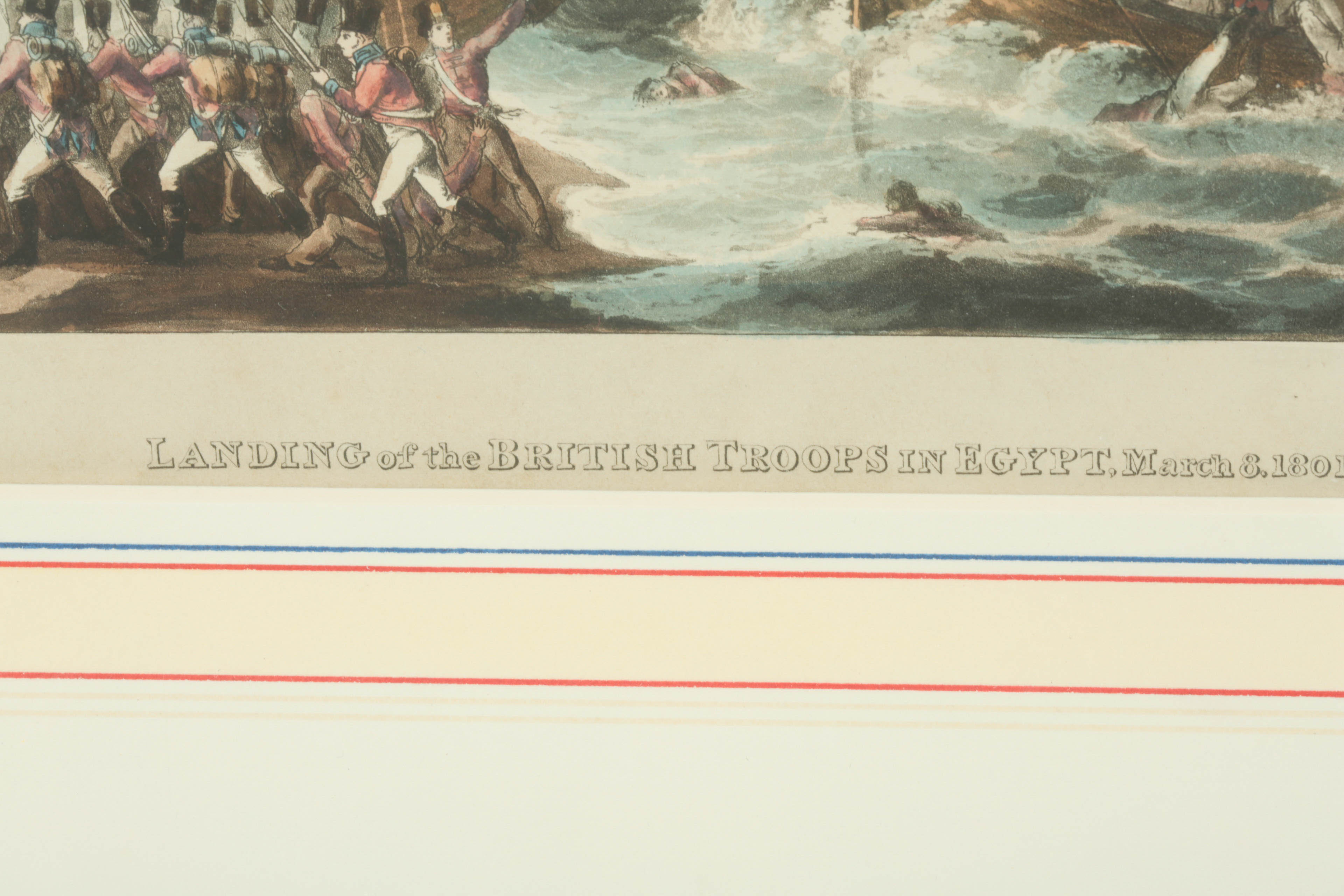 Aquatint Print "Landing of British Troops in Egypt"