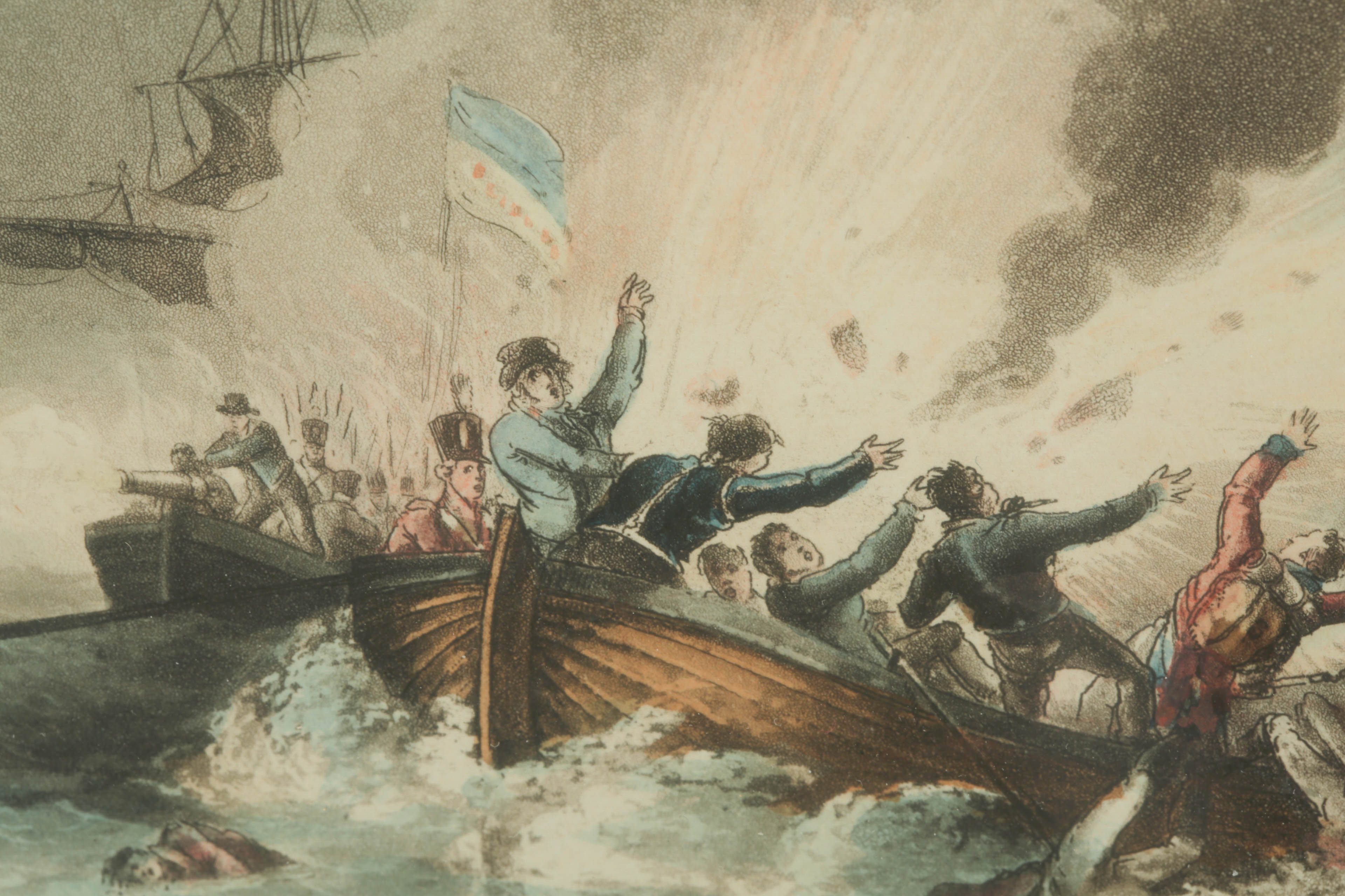 Aquatint Print "Landing of British Troops in Egypt"