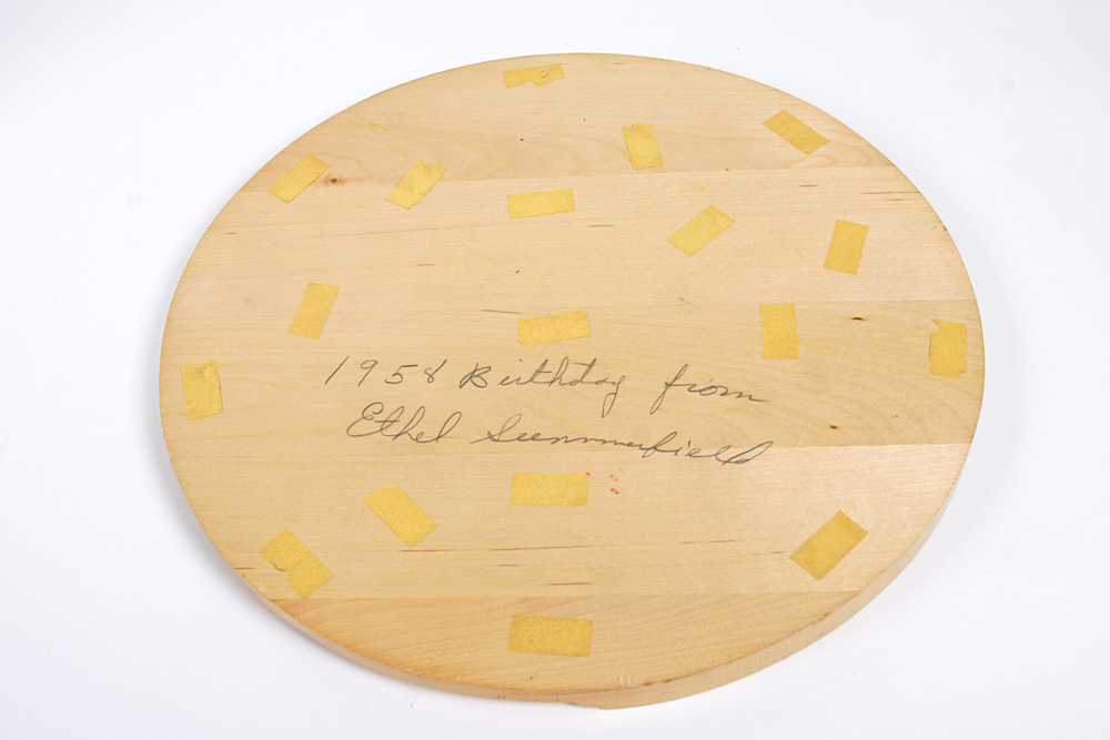 Pair of Vintage Hand-Painted Wood and Metal Trays