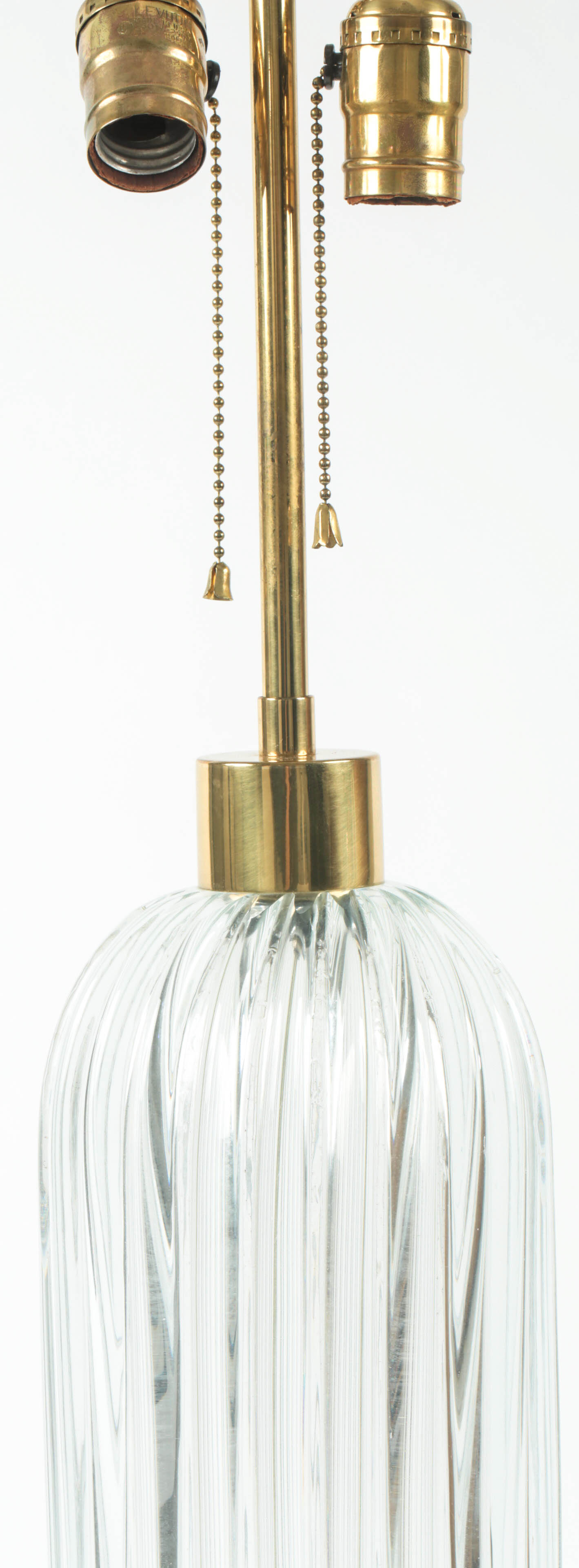 Vintage Glass and Brass Table Lamp