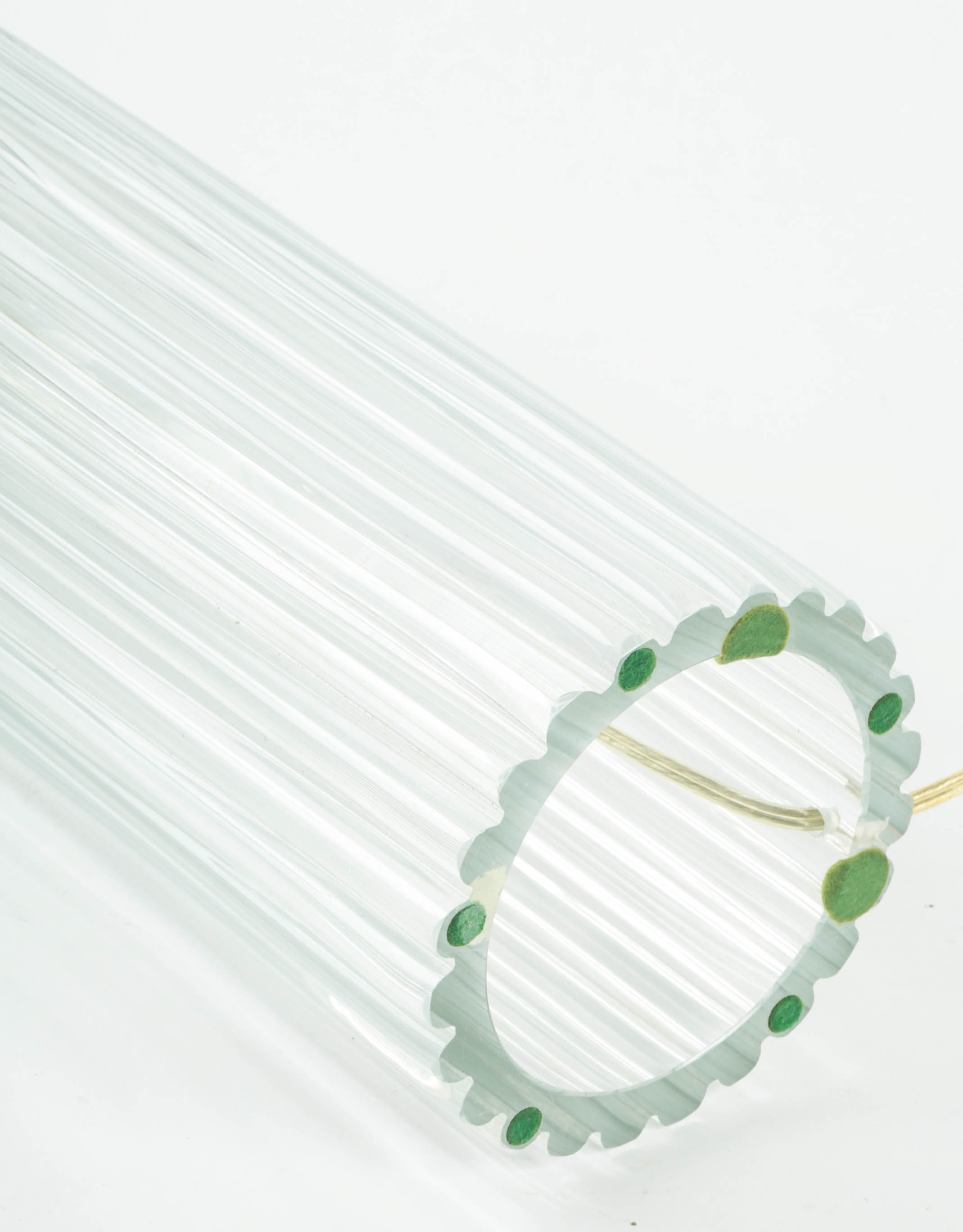 Vintage Glass and Brass Table Lamp