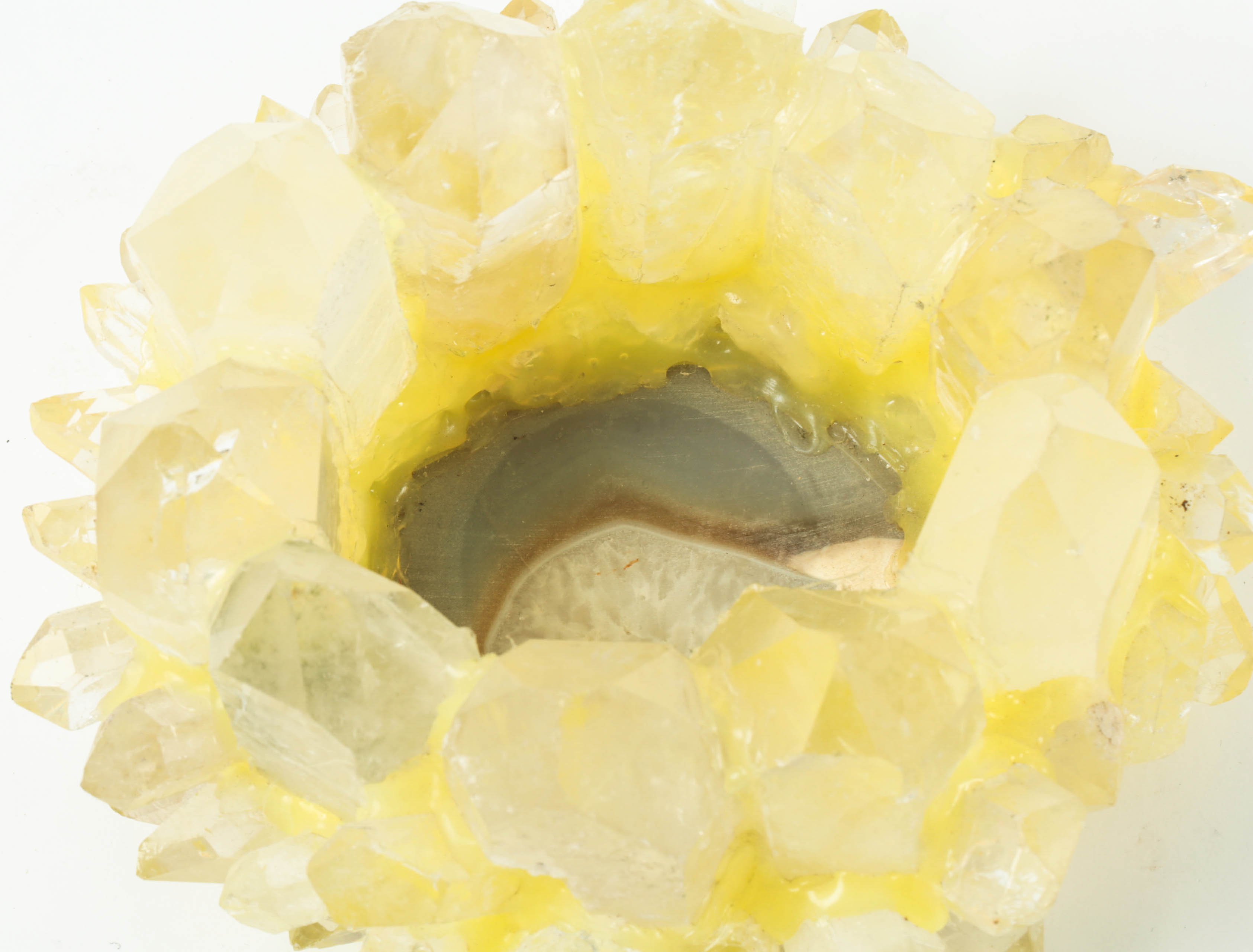 Quartz Crystal and Glass Candle Holders