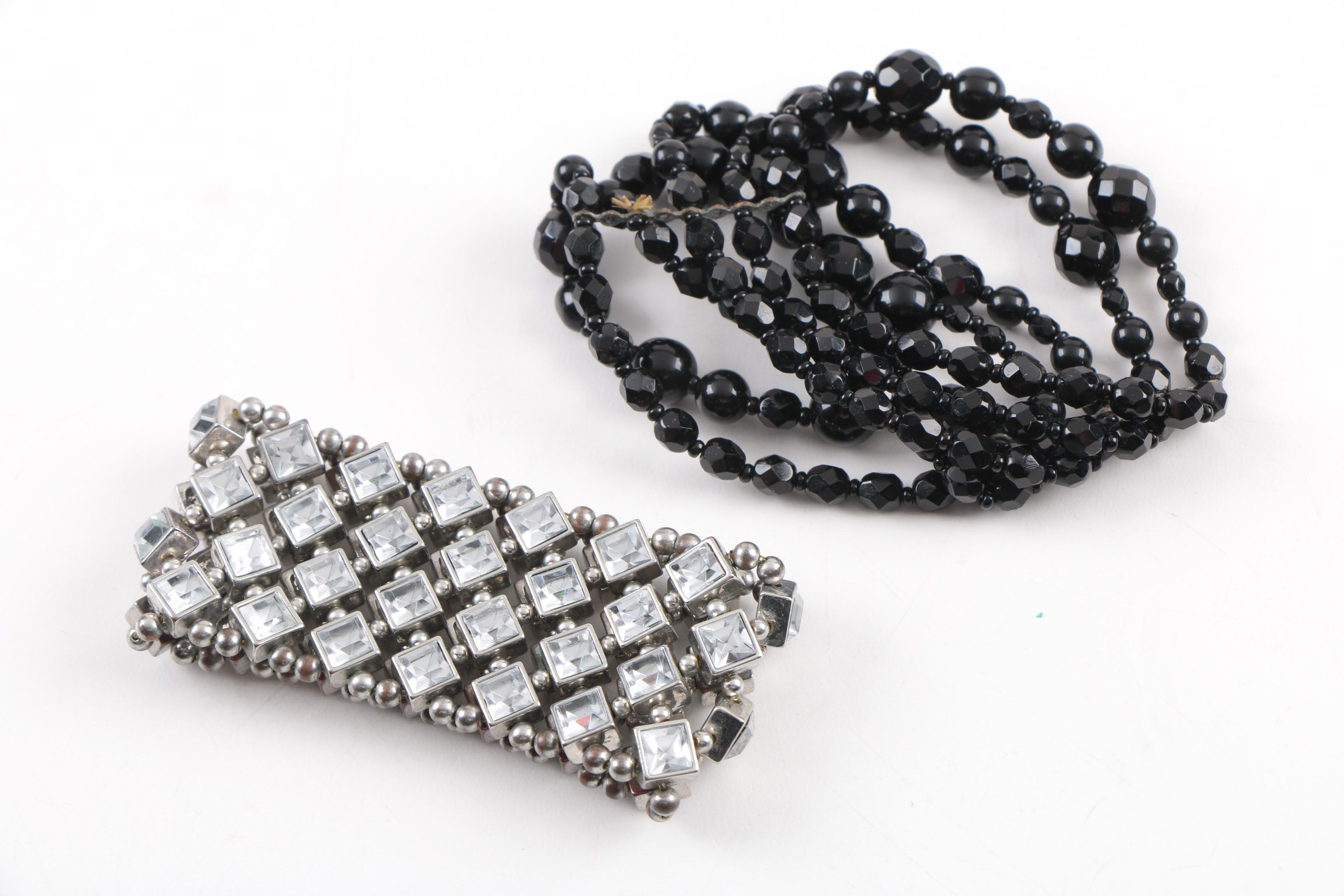 Costume Jewelry Including Amethyst and Bone