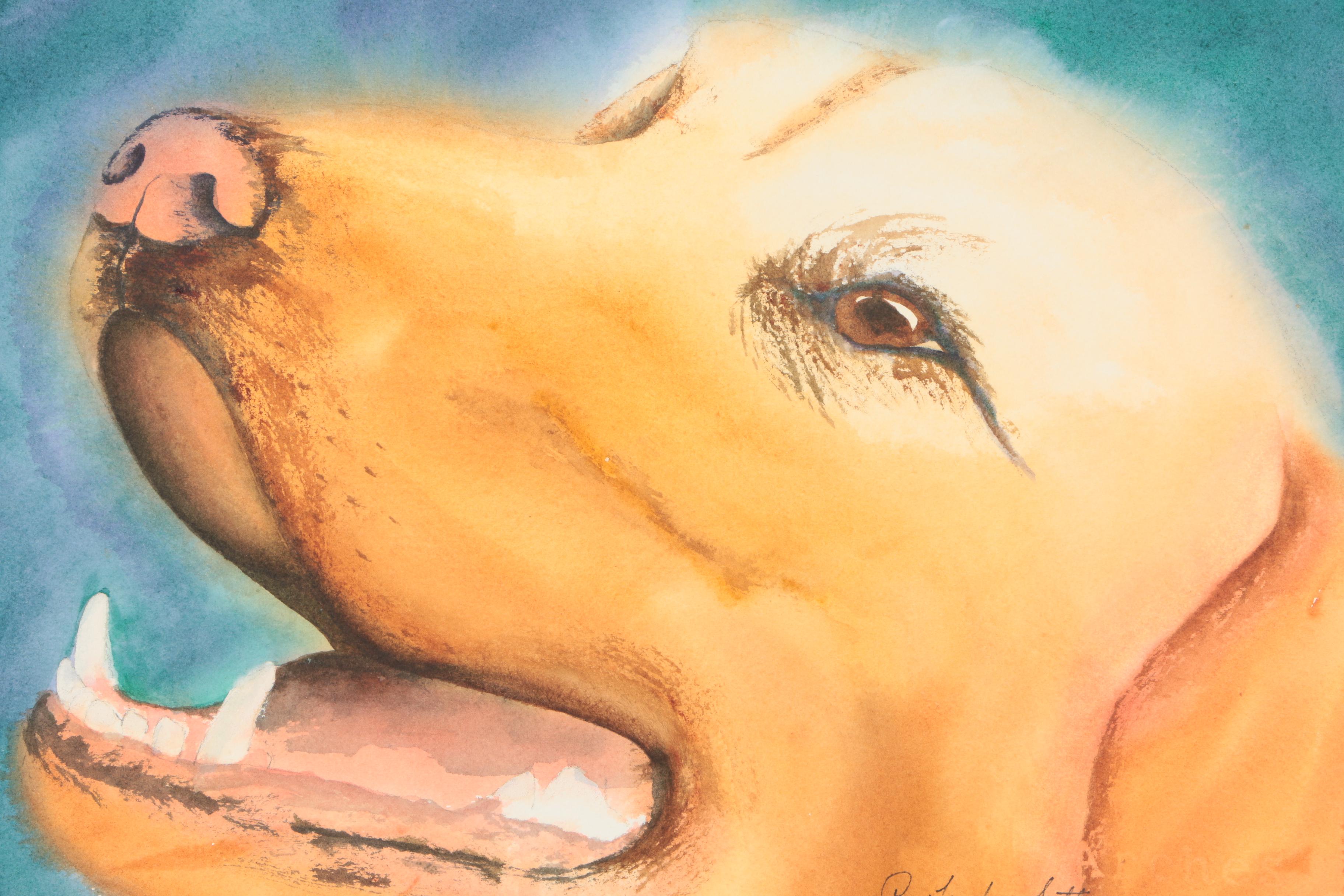 Peg Franken Sutton Watercolor Portrait of Golden Retriever