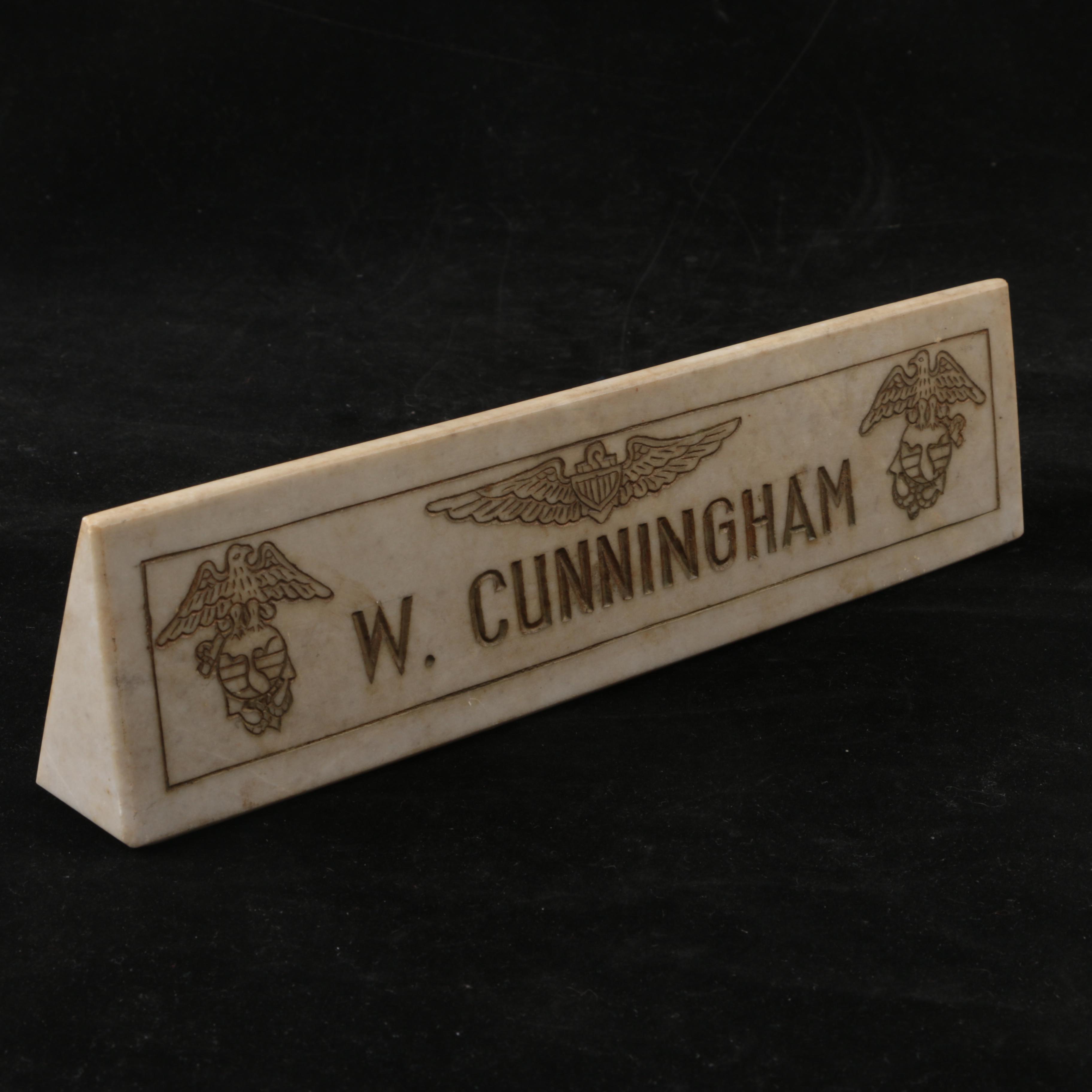 USMC Marble Nameplate from Marble Mountain Air Facility