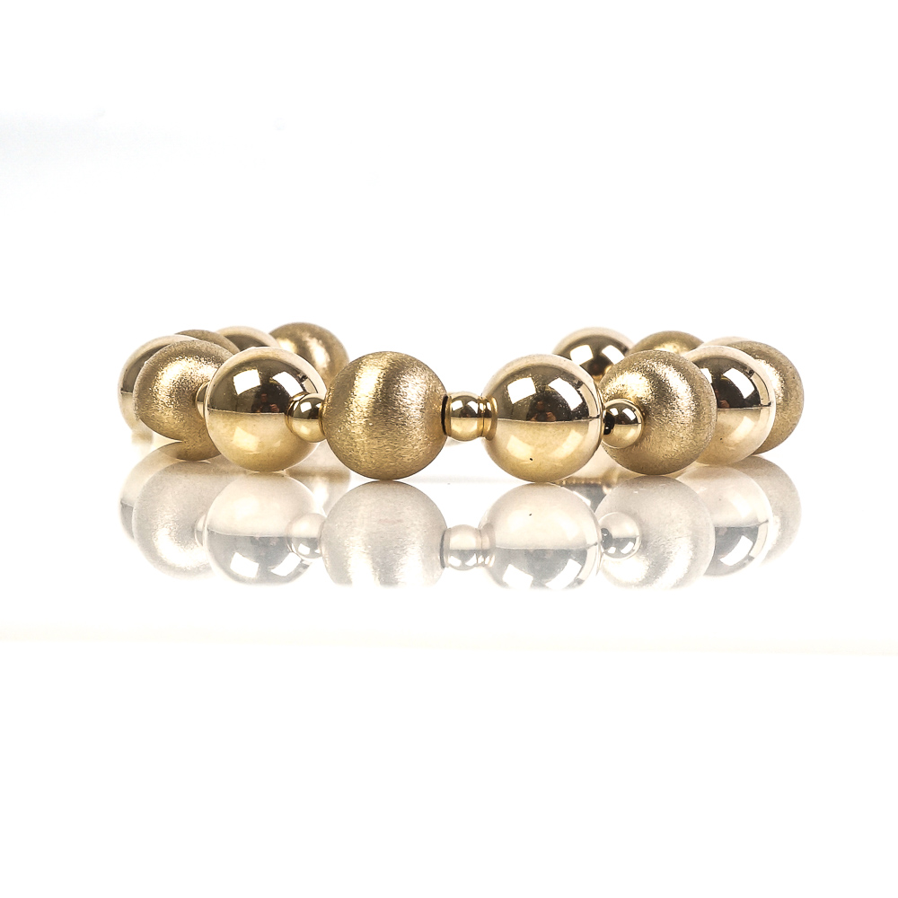 14K Yellow Gold Beaded Bracelet