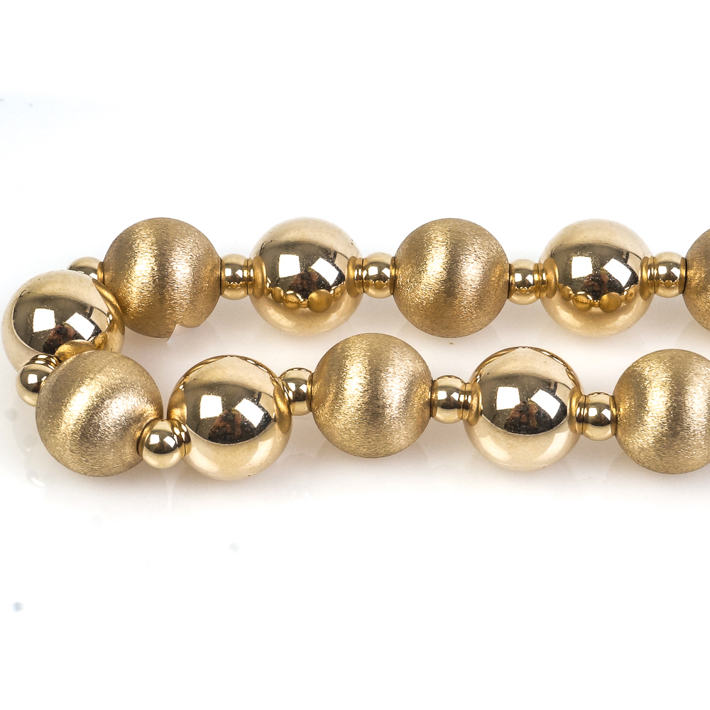 14K Yellow Gold Beaded Bracelet