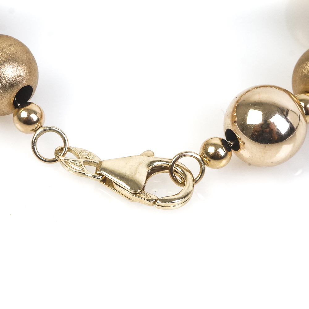 14K Yellow Gold Beaded Bracelet