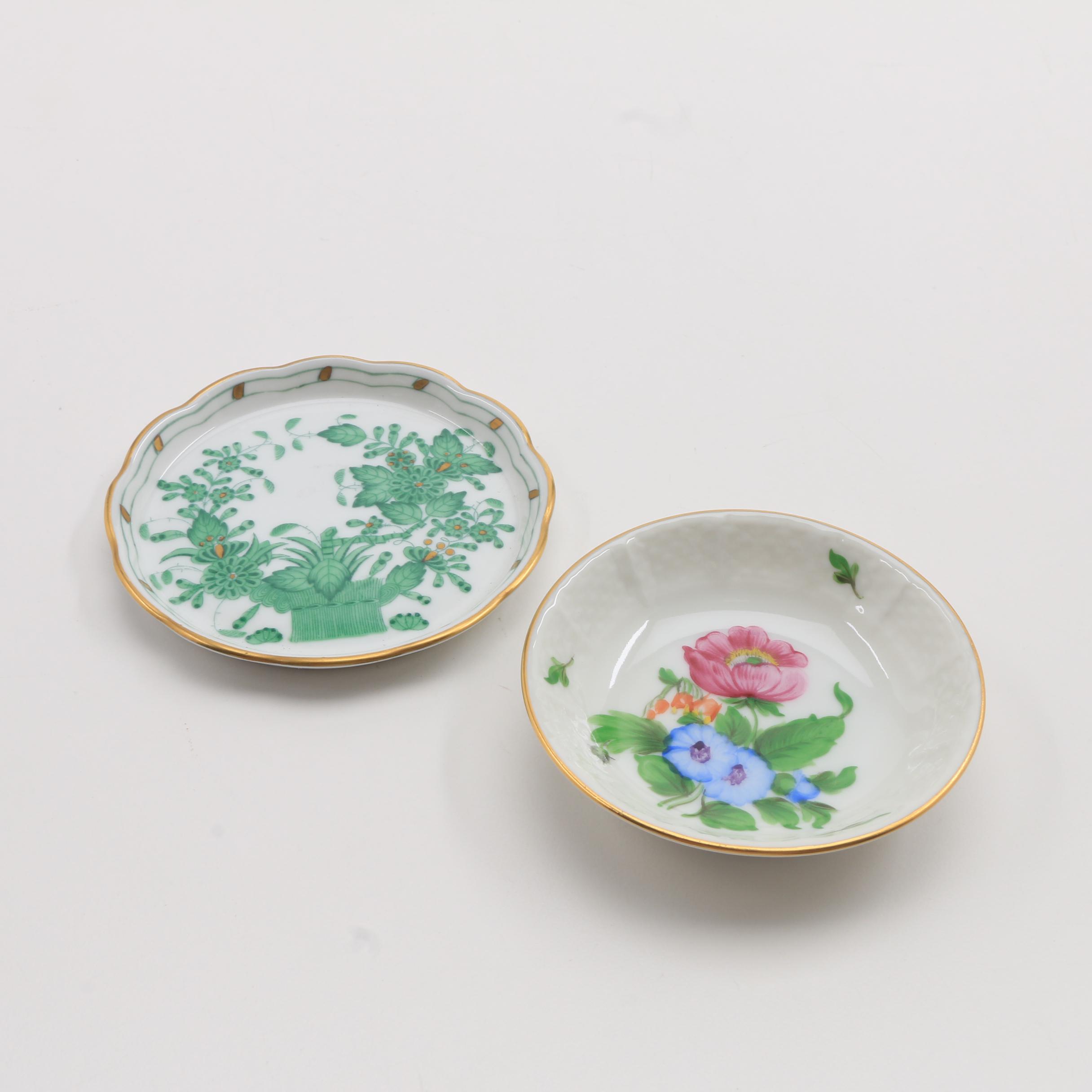 Herend Porcelain Butter Pats and Tiny vase