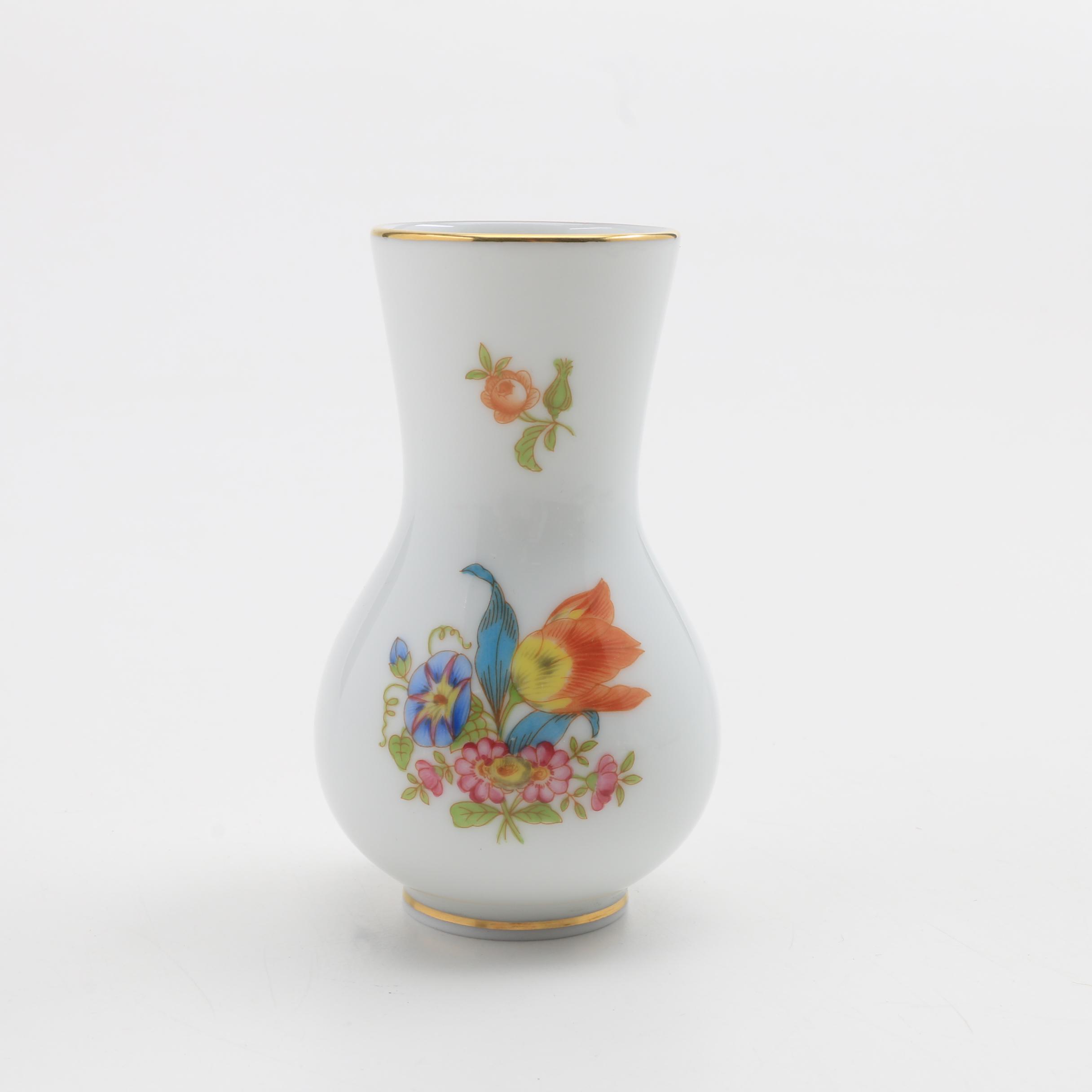 Herend Porcelain Butter Pats and Tiny vase