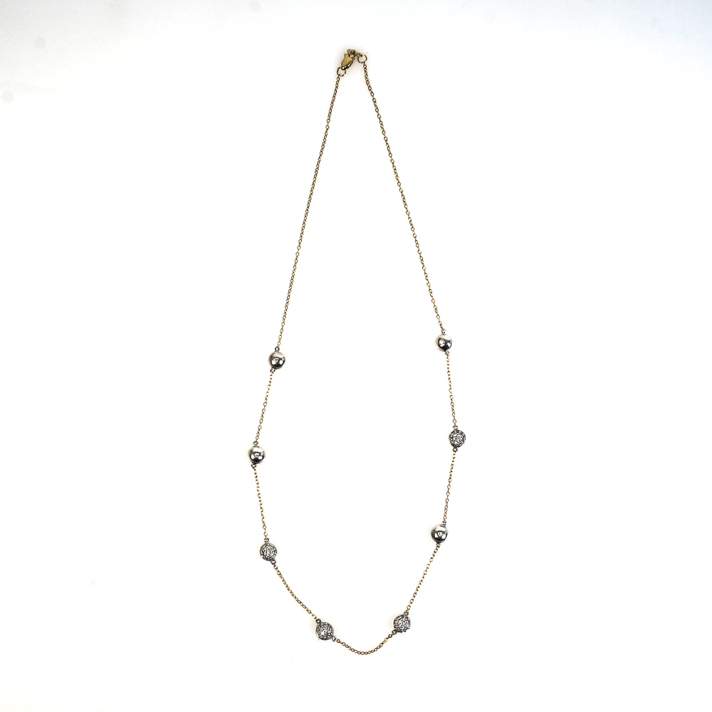 18K Two-Tone Gold and 2.00 CTW Diamond Station Necklace