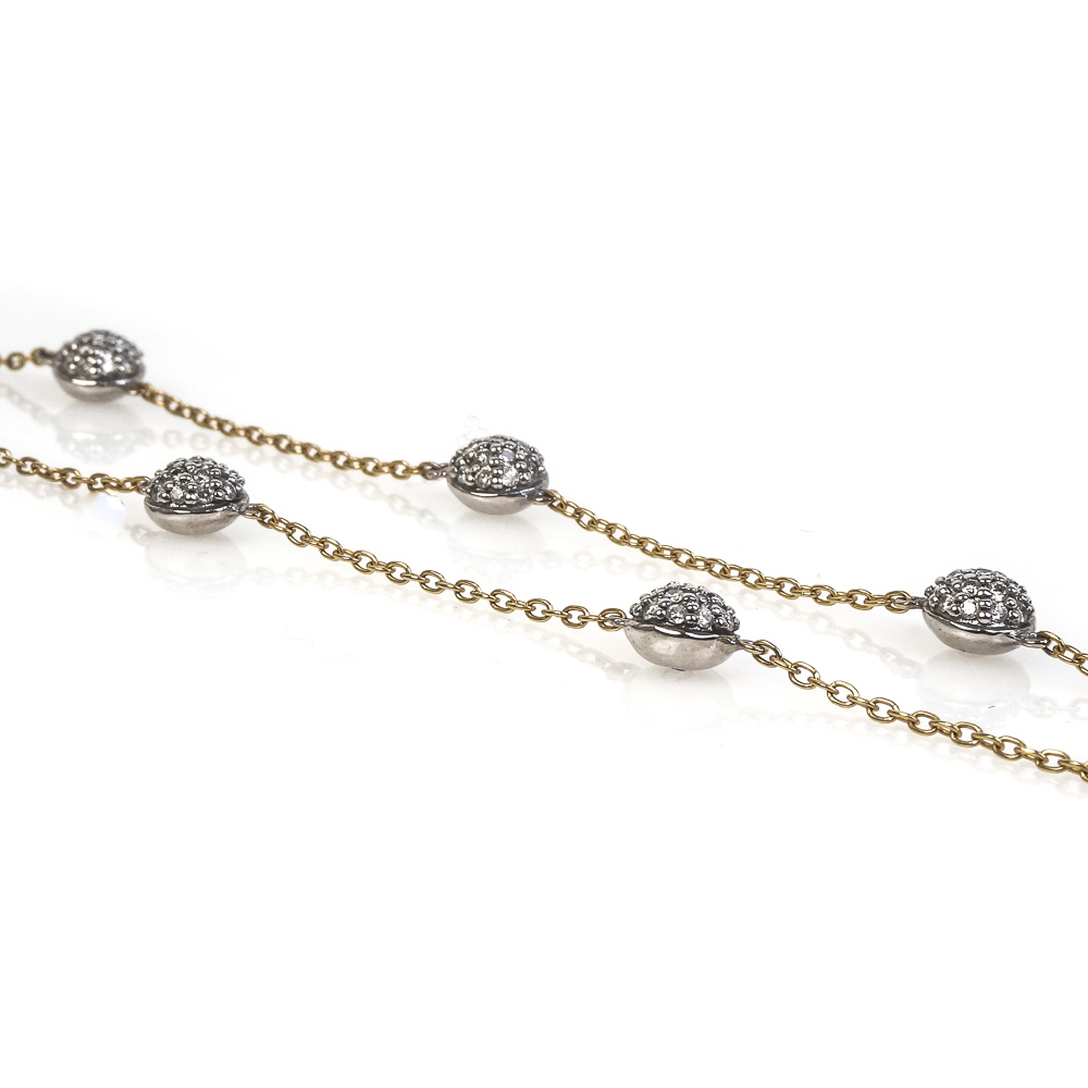 18K Two-Tone Gold and 2.00 CTW Diamond Station Necklace
