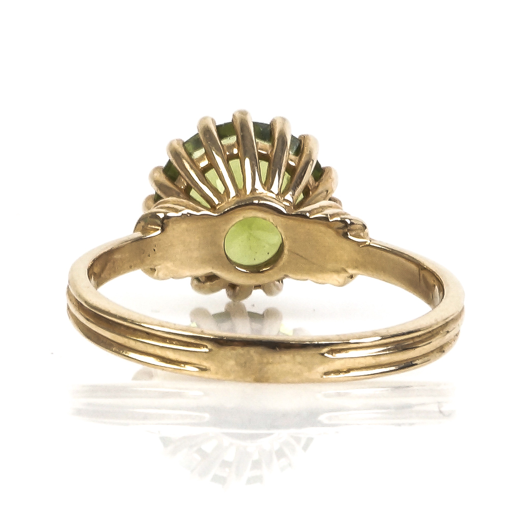 14K Yellow Gold and 2.00 CTS Peridot Solitaire Ring