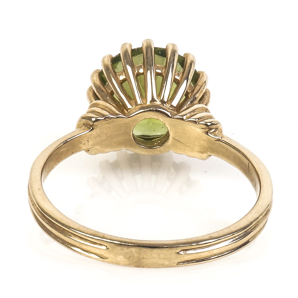14K Yellow Gold and 2.00 CTS Peridot Solitaire Ring