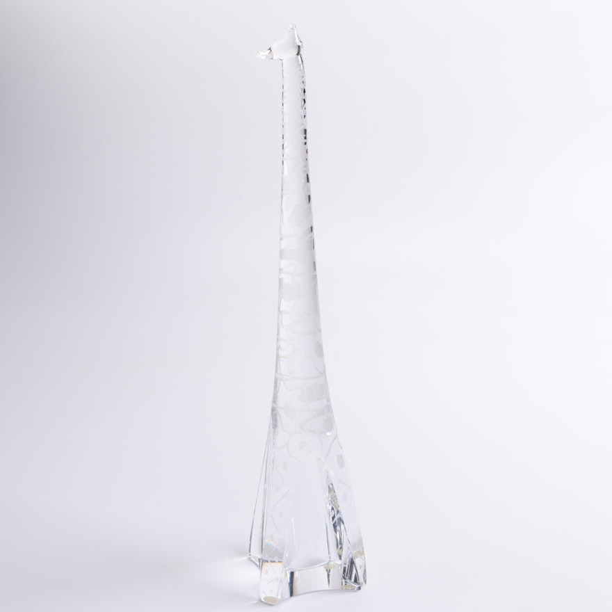 Lindstrand Crystal Giraffe Figurine