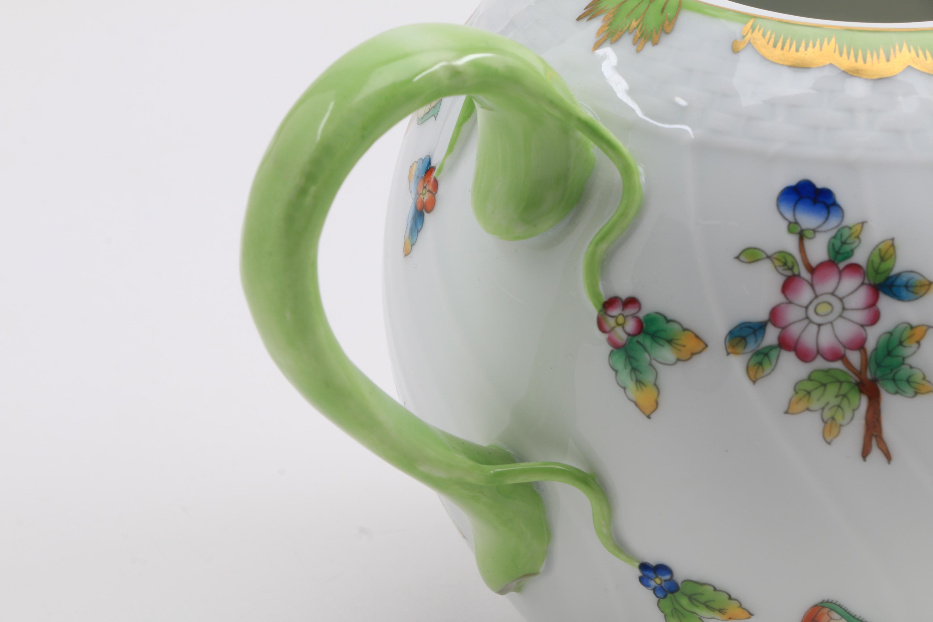 Herend "Queen Victoria" Teapot, Tea Cups and Creamer