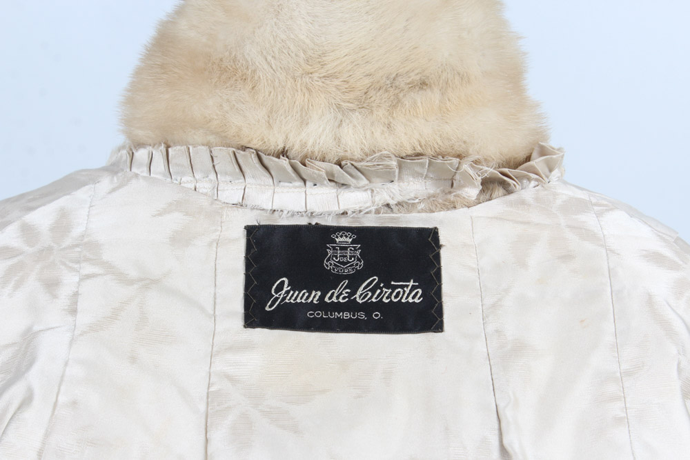 Vintage Juan de Cirota Black Persian Lamb Jacket with Blonde Mink Fur Collar