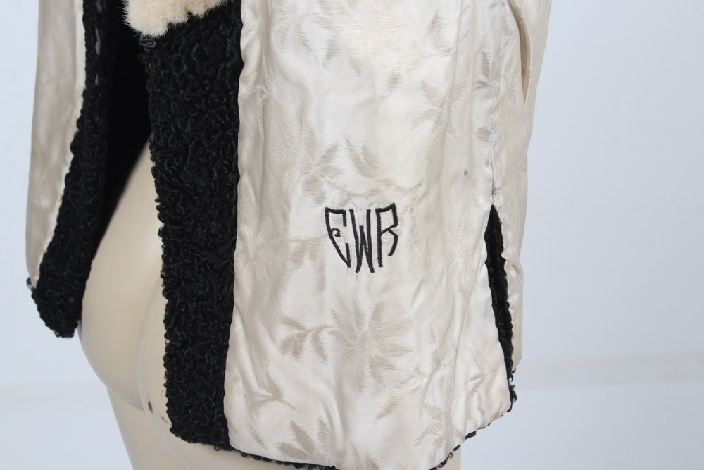 Vintage Juan de Cirota Black Persian Lamb Jacket with Blonde Mink Fur Collar