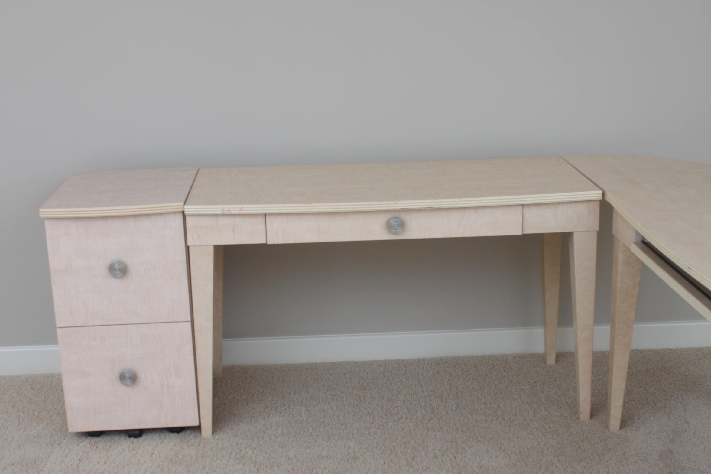 Wood Desks and Filing Cabinet by Lane