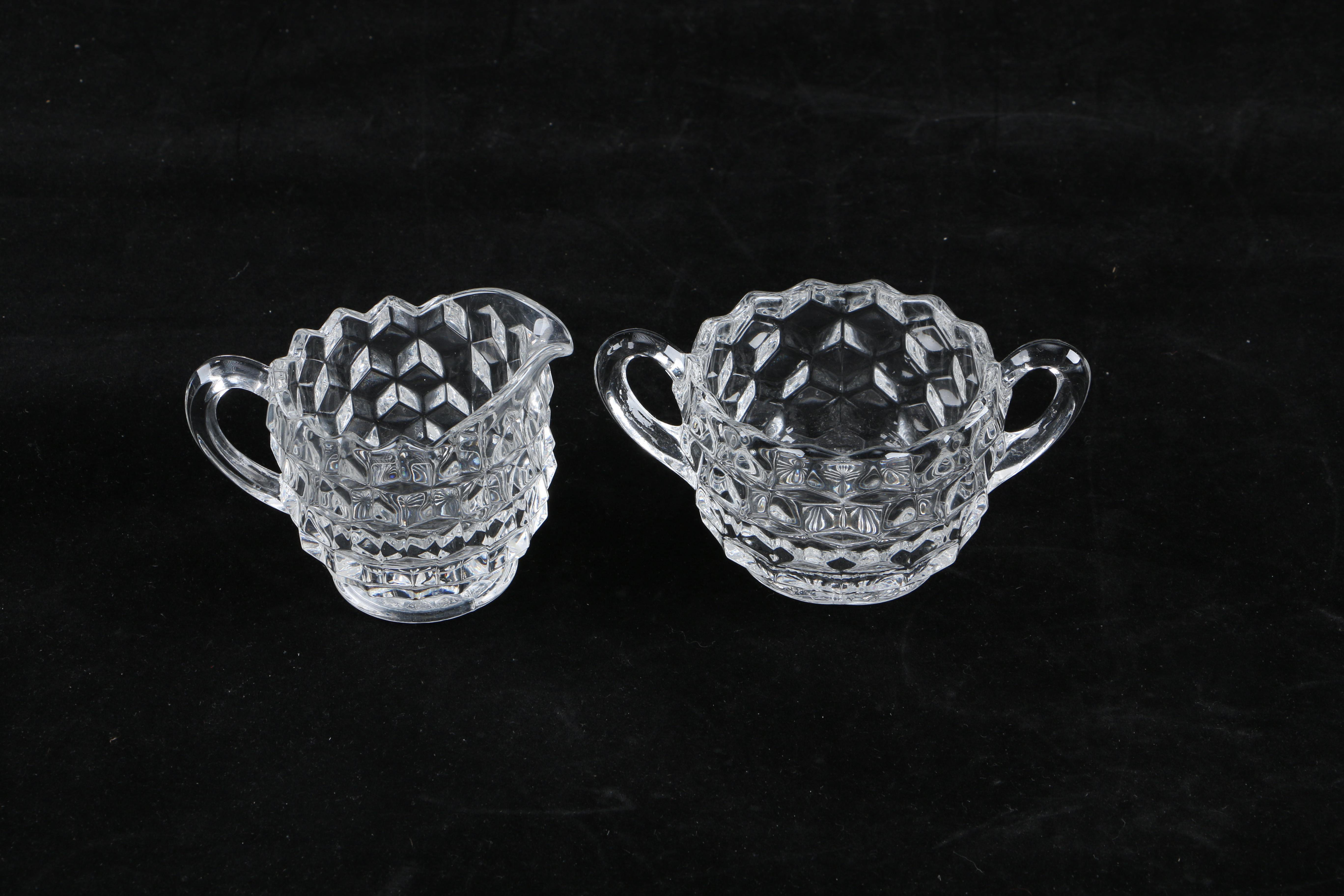 Set of Mainly Fostoria "American" Glass Dinnerware and Serveware