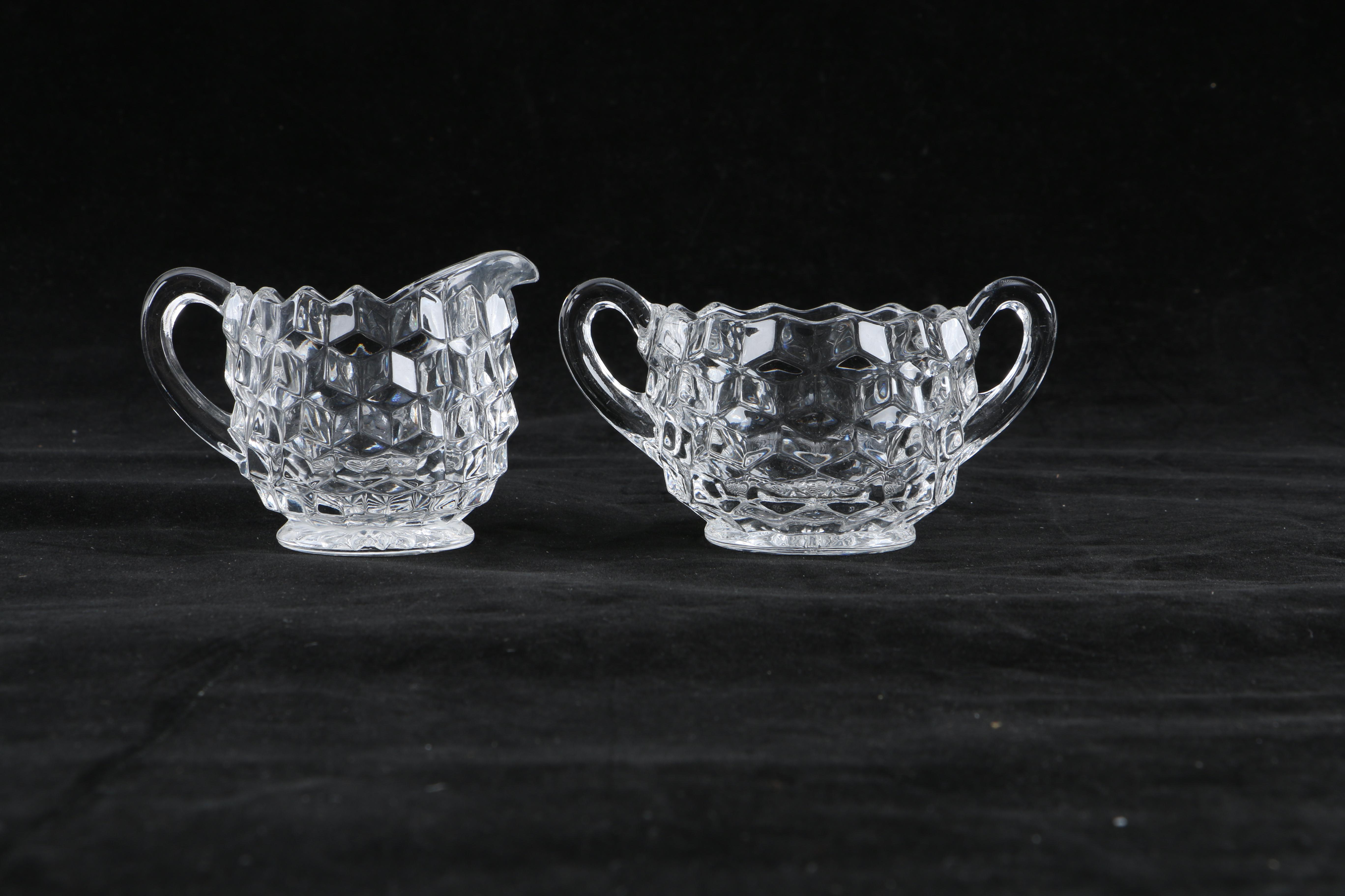 Set of Mainly Fostoria "American" Glass Dinnerware and Serveware