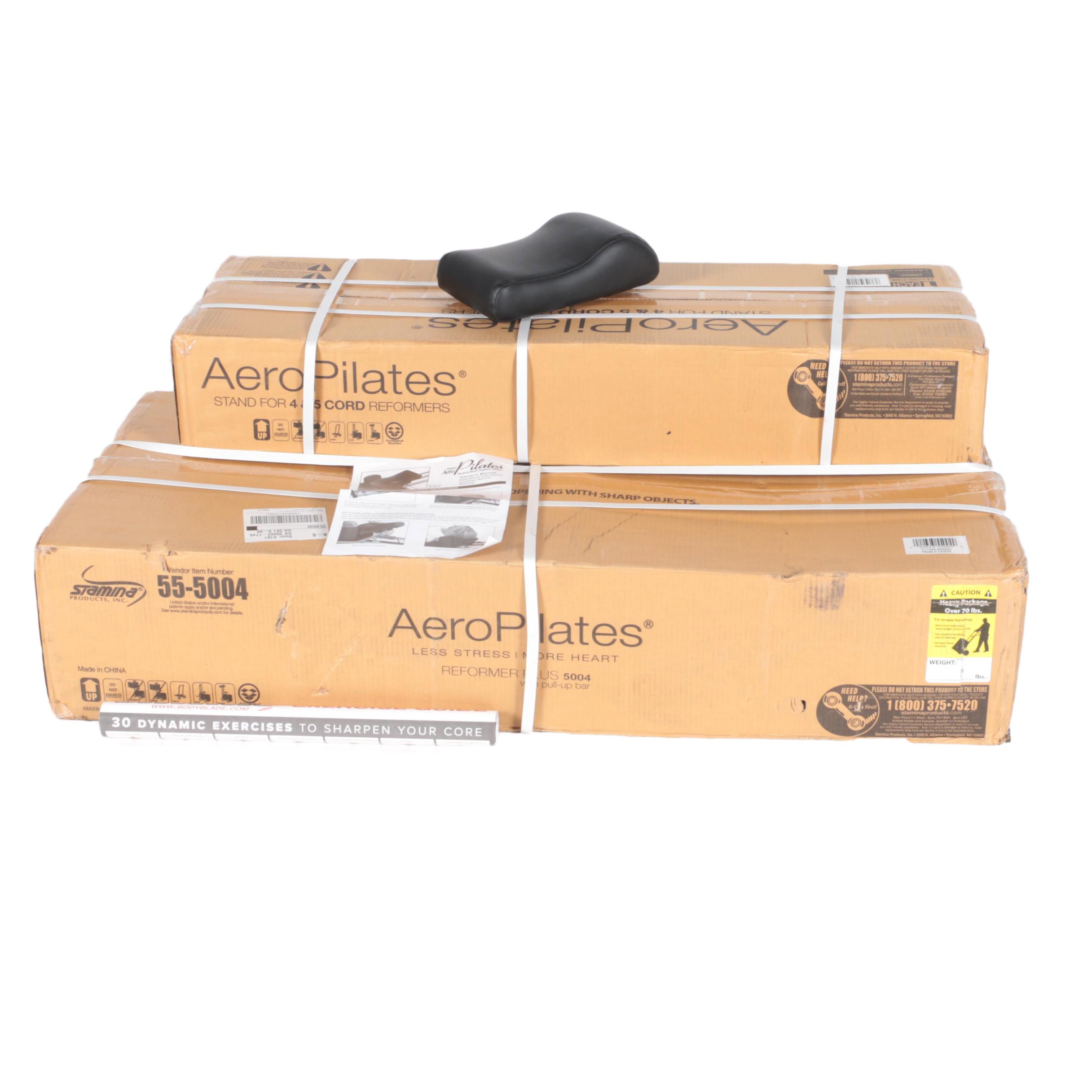 Aero Pilates Reformer Plus 5004 With Pull Up Bar, Floor Stand and Head Pillow