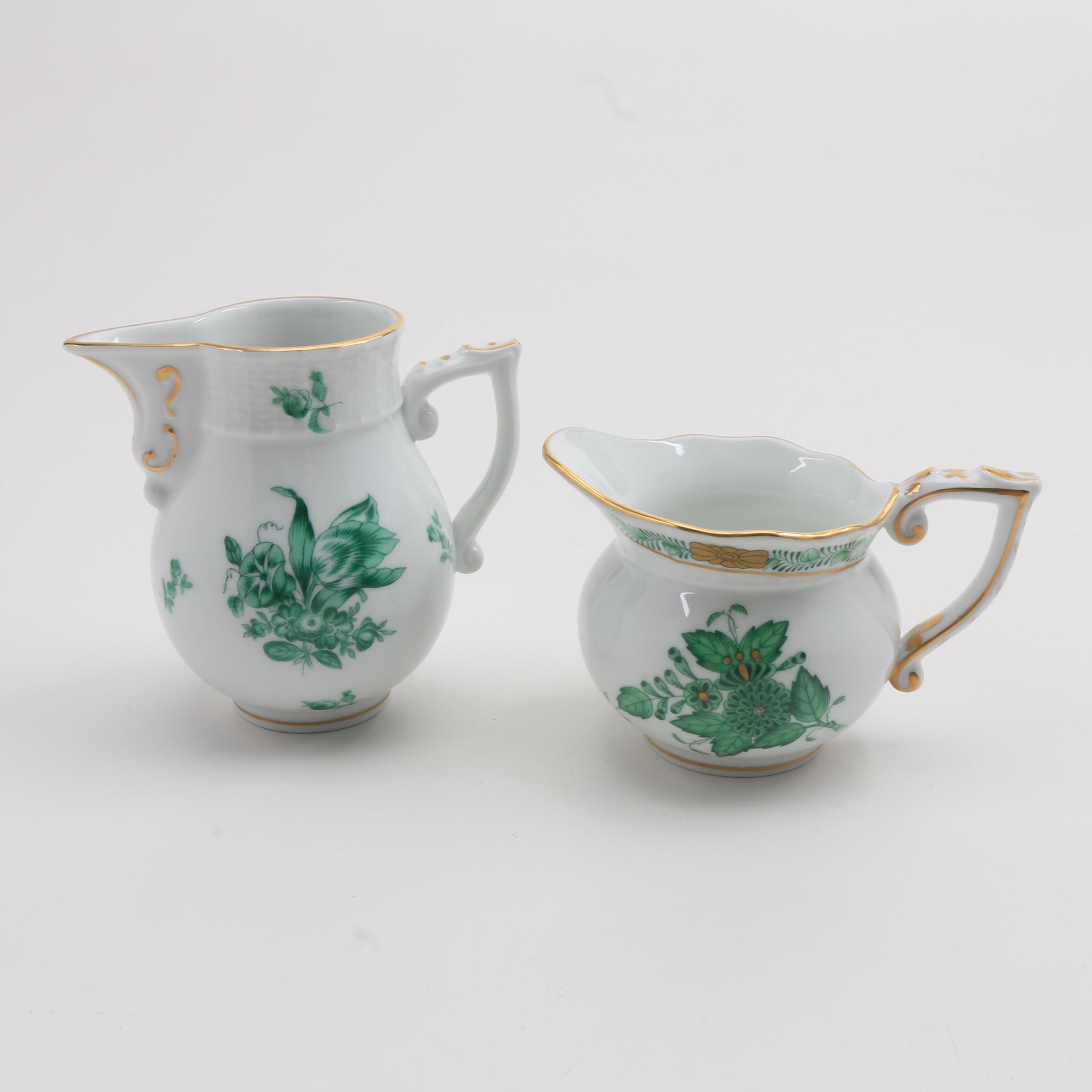 Herend Porcelain "Green Chinese Bouquet" Pitchers and More