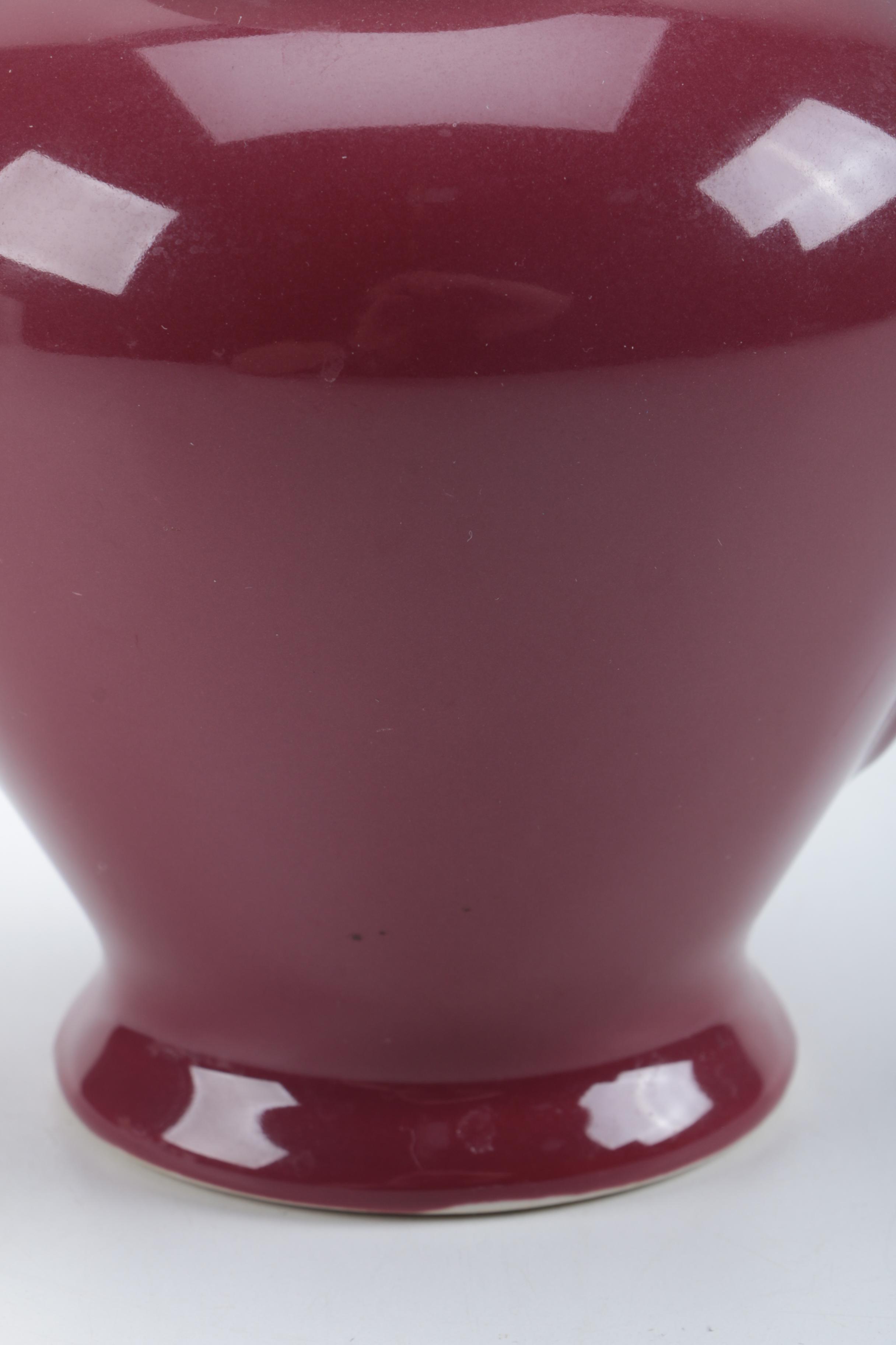 Vintage McCormick Maroon Lidded Teapot With Infuser