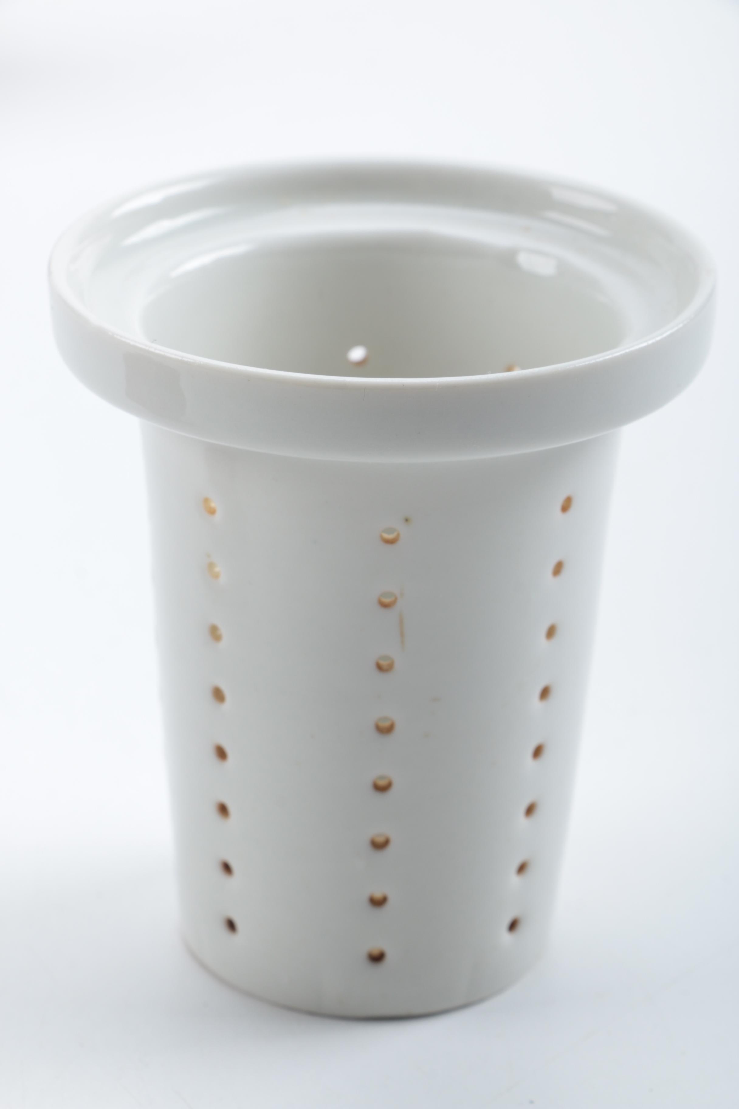 Vintage McCormick Maroon Lidded Teapot With Infuser