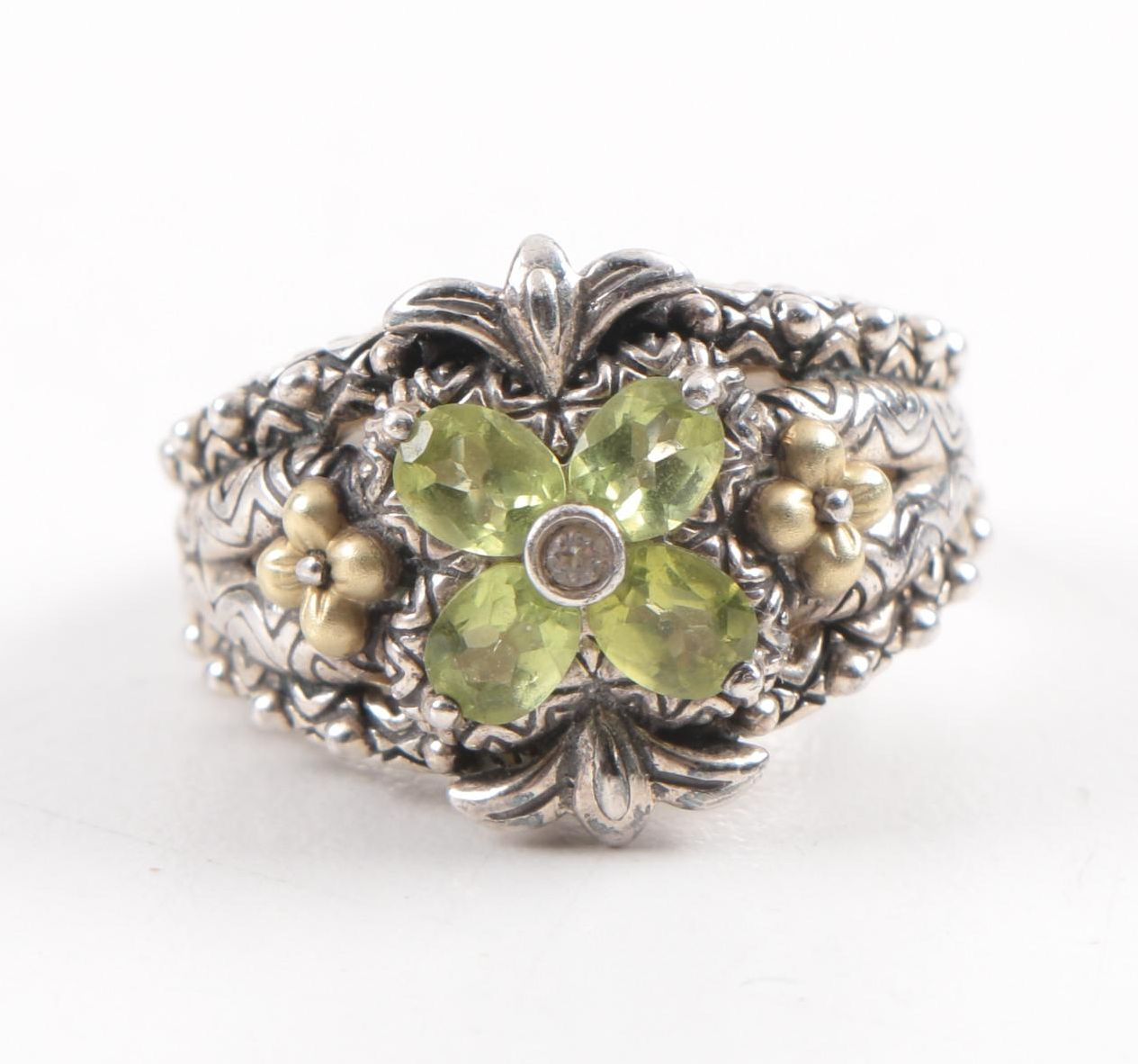 Barbara Bixby Sterling Silver Ring and Earrings Including 18K Gold