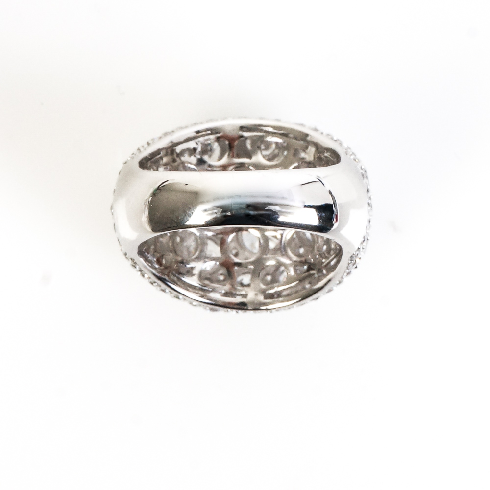 Pair of Contemporary Sterling Silver and Cubic Zirconia Cocktail Rings