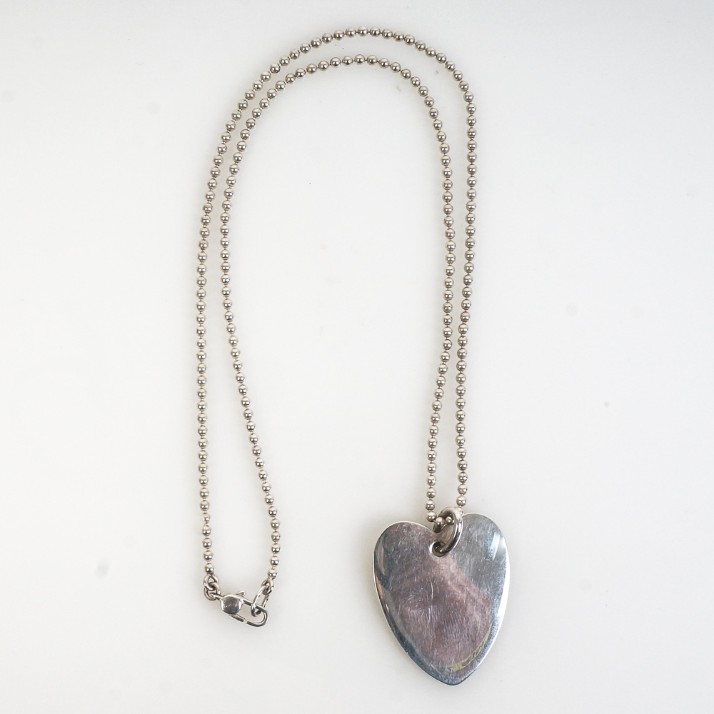 Gucci Sterling Silver Heart Tag Necklace