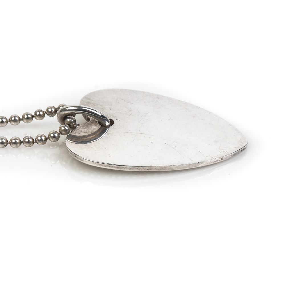 Gucci Sterling Silver Heart Tag Necklace