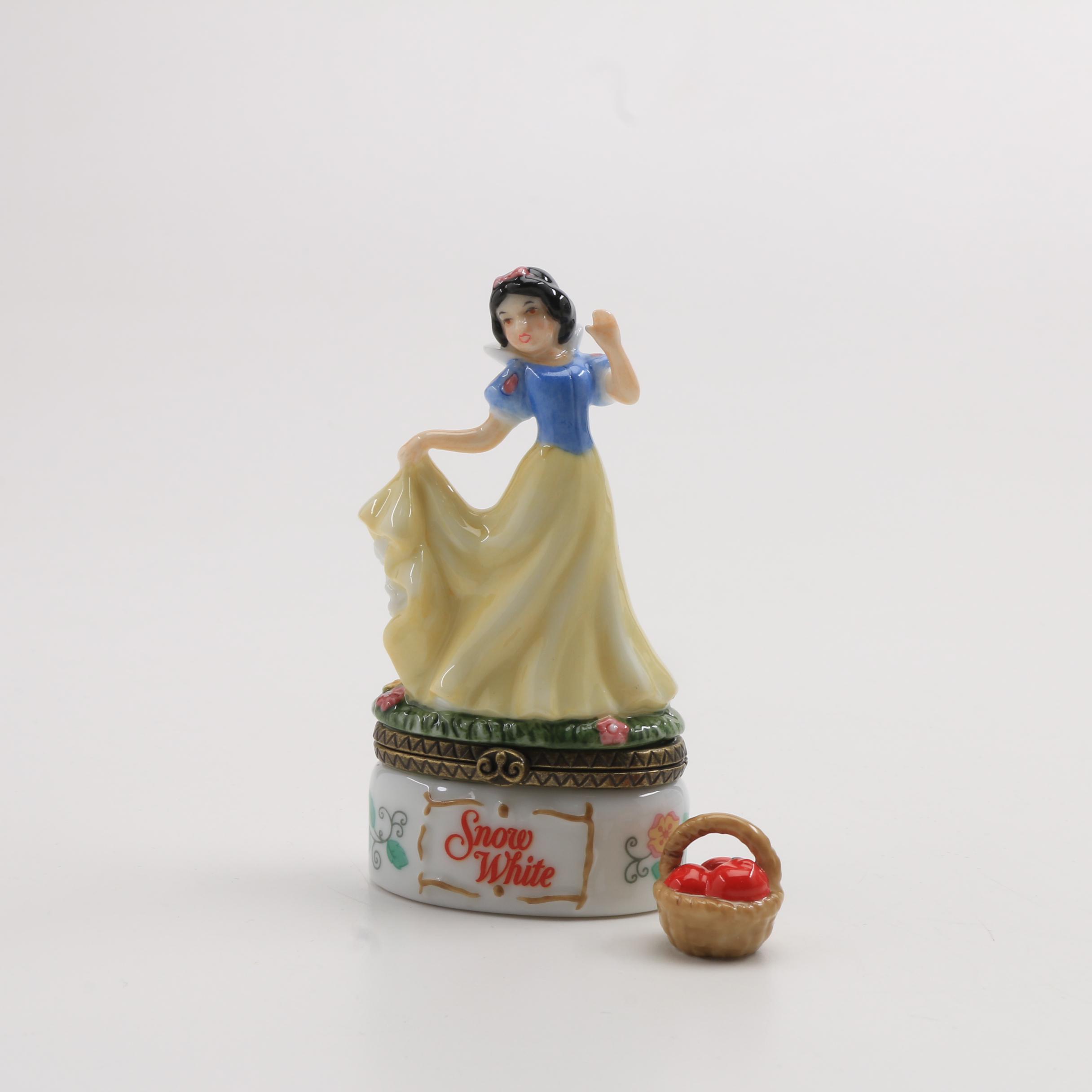 Porcelain Hinged Boxes of Disney's " Snow White and Seven Dwarfs"
