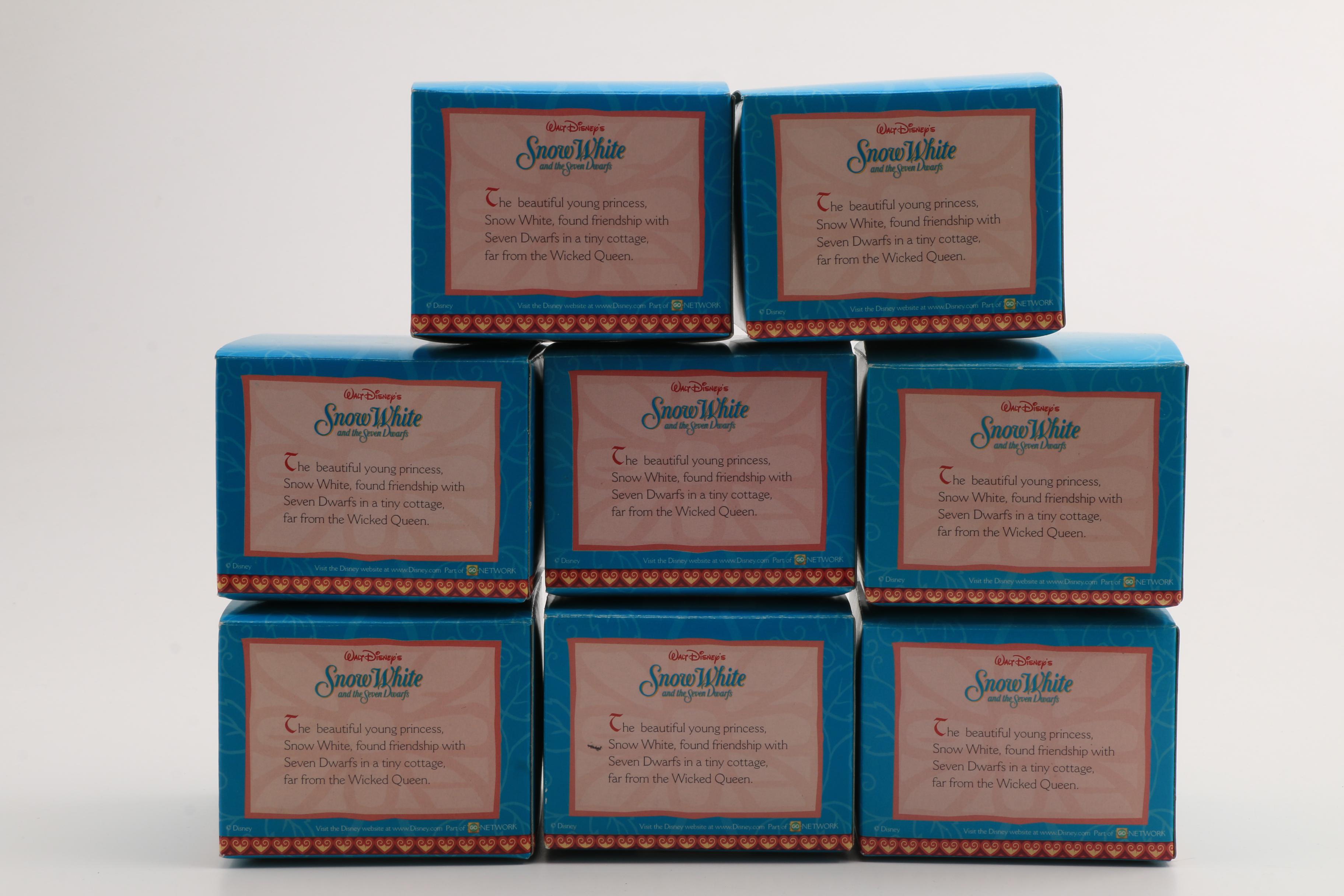 Porcelain Hinged Boxes of Disney's " Snow White and Seven Dwarfs"