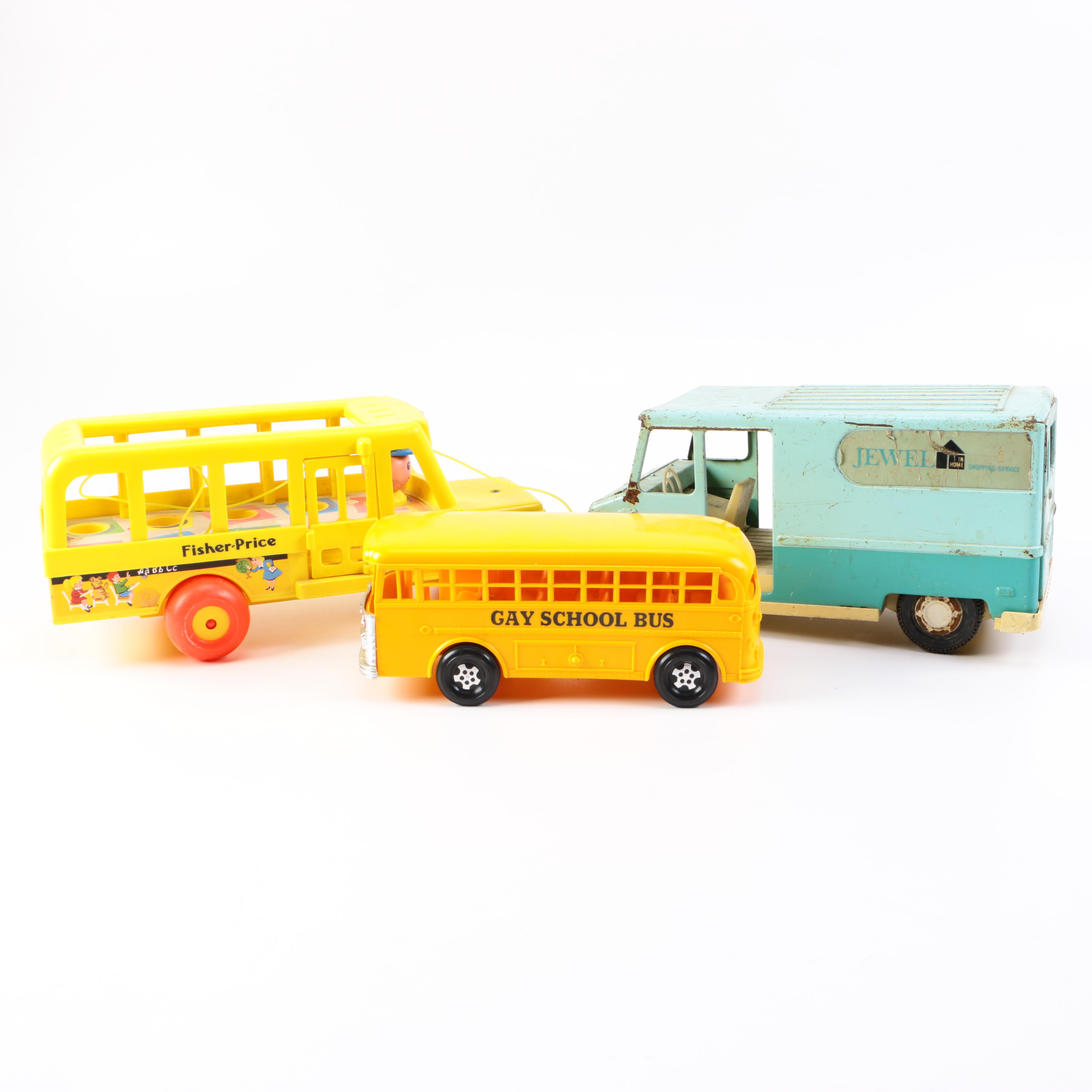 Toy Vehicles Including 1960s "Gay School Bus"