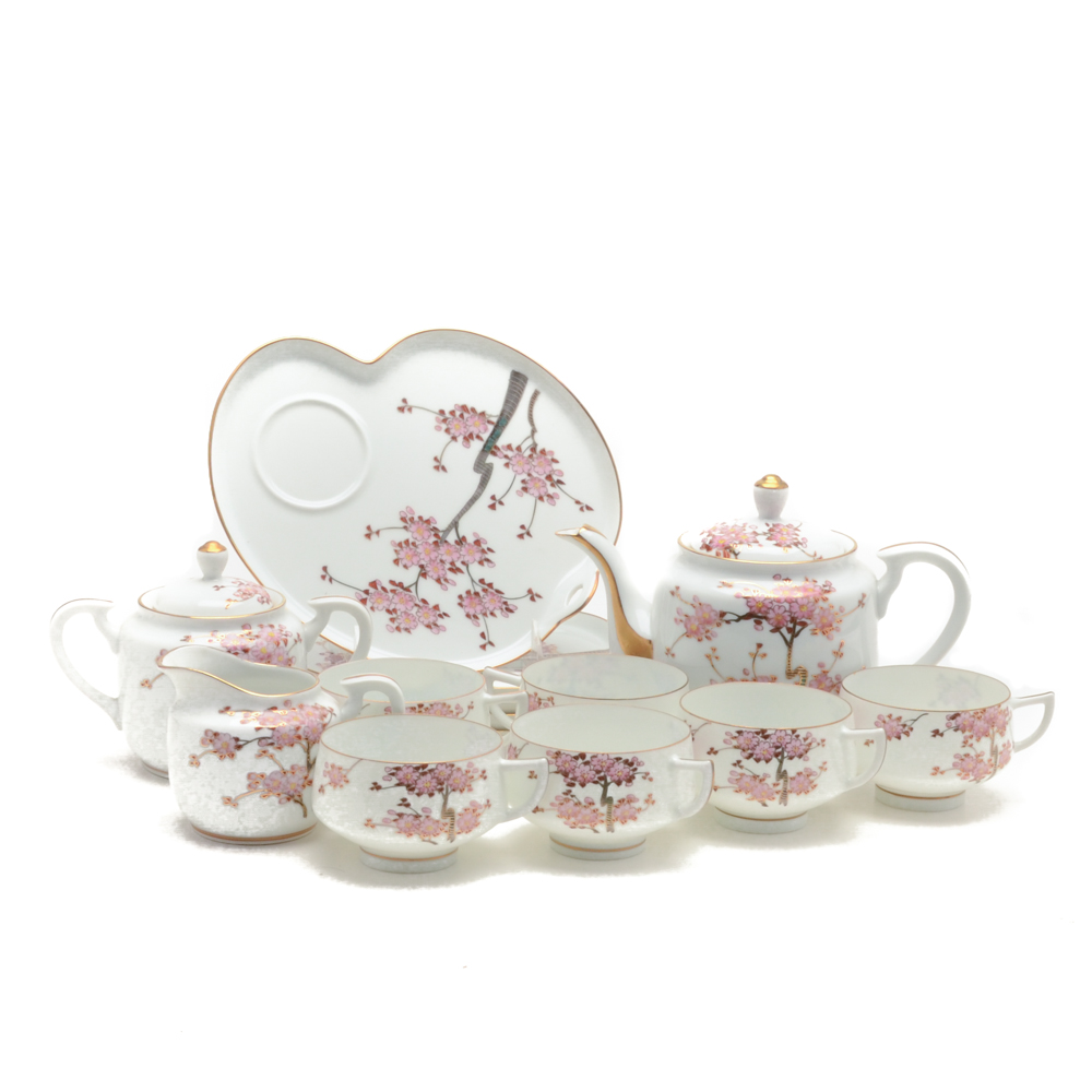 Koshida Japan Hand-Painted Porcelain Tea Set