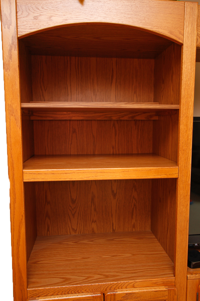 Oak-Finished Entertainment Center