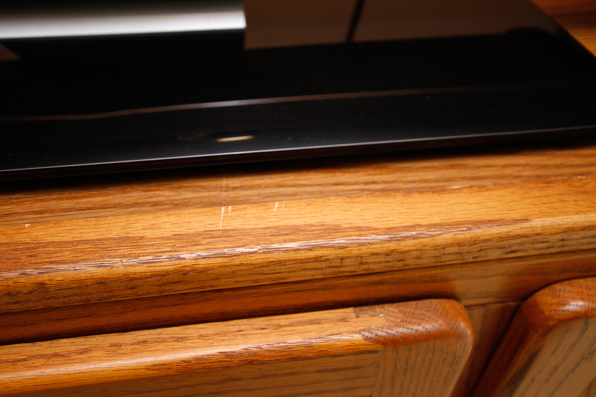 Oak-Finished Entertainment Center