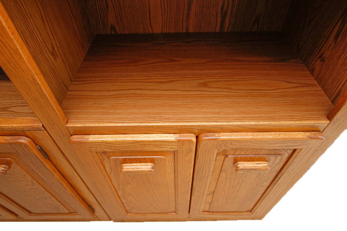 Oak-Finished Entertainment Center