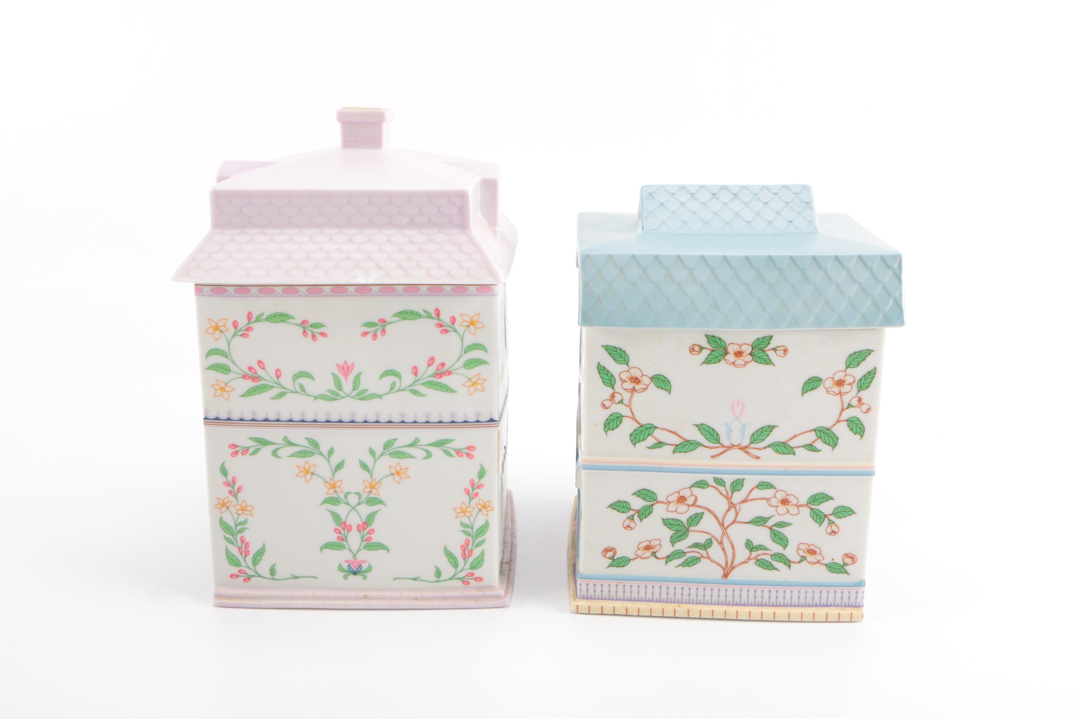 Lenox Ceramic Jars "The Lenox Village Canisters"