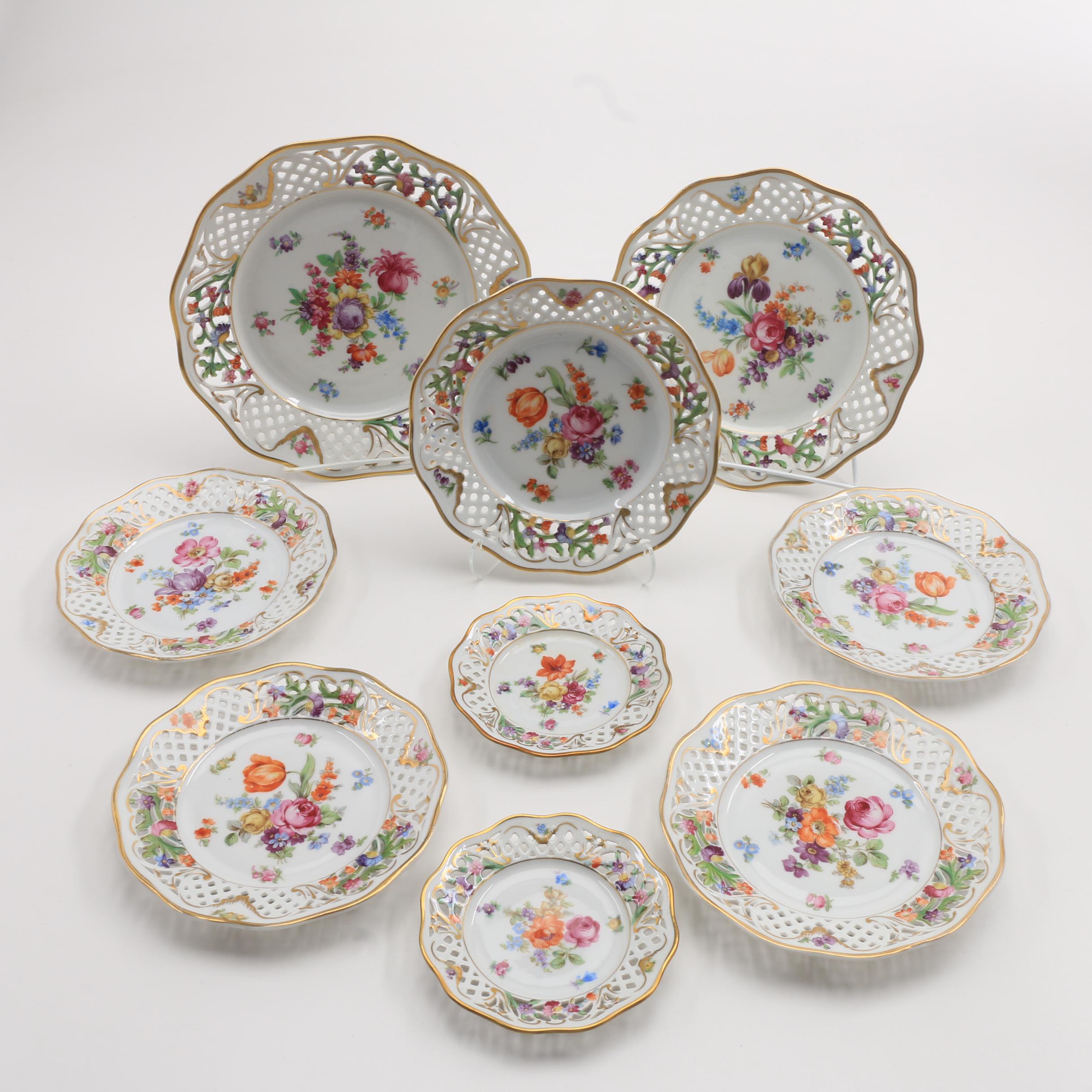 Assorted Schumann Bavaria "Chateau Bouquet" Plates