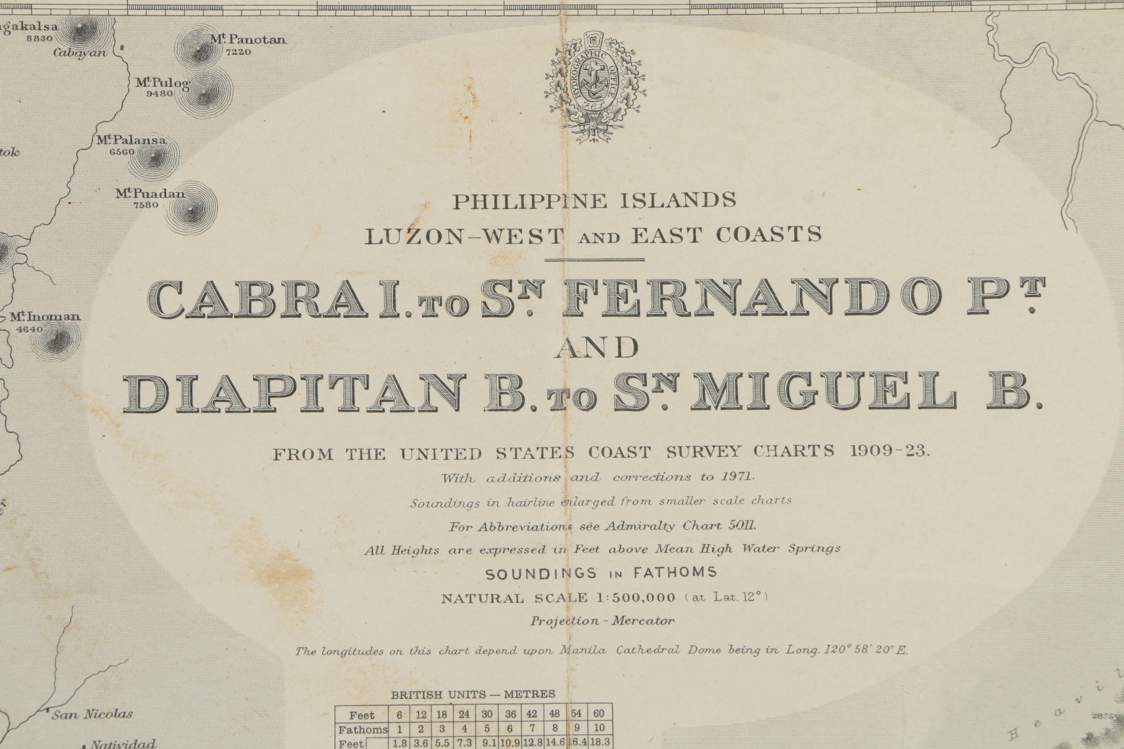 Vintage Lithograph Map of Luzon in The Philippines