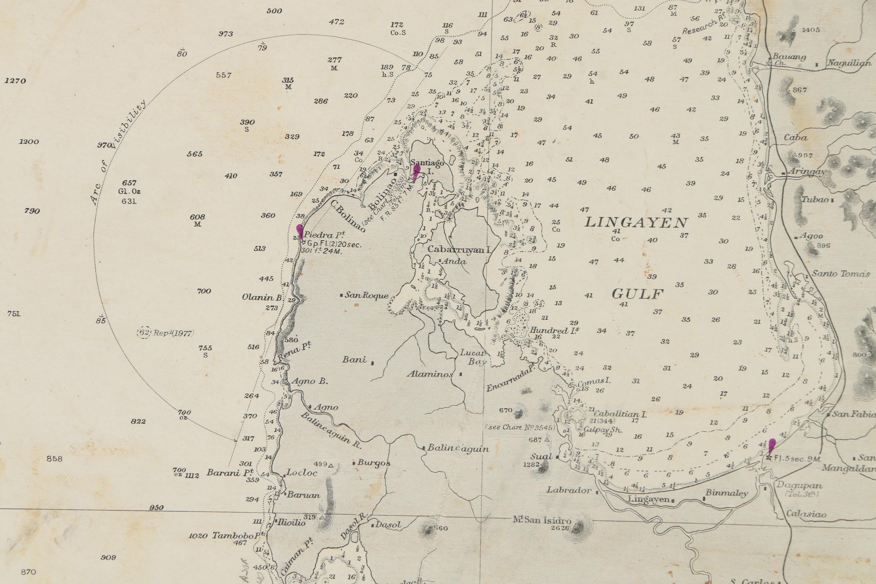Vintage Lithograph Map of Luzon in The Philippines